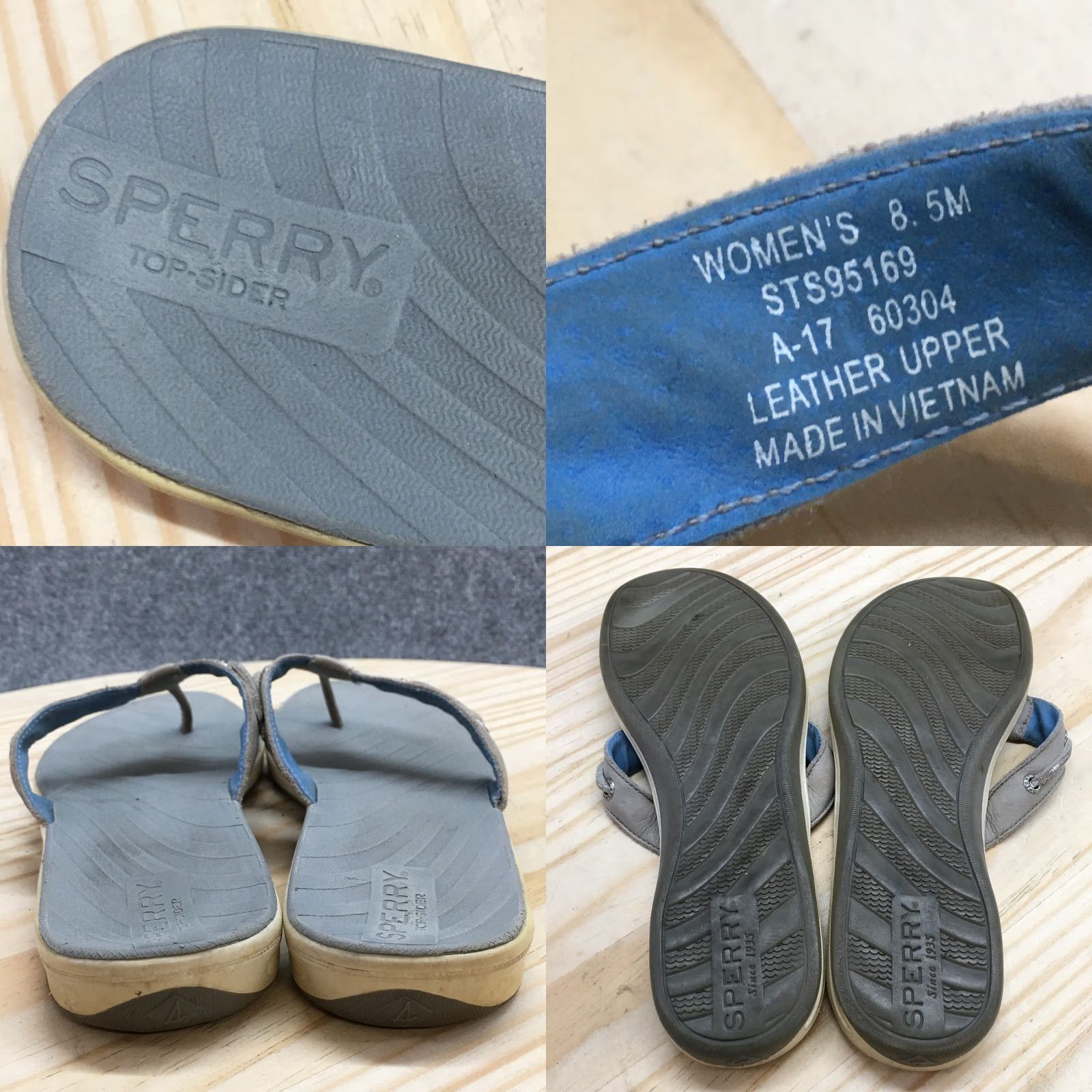 Sperry Sperry Sandals Seabrook Slip On Flip Flops Gray Leather Womens 8.5 Shoes Casual Summer Storm STS95169 Fashion Top Sider Women’s Shoes Mens Womens Size US 9 / IT 39 - 9 Thumbnail
