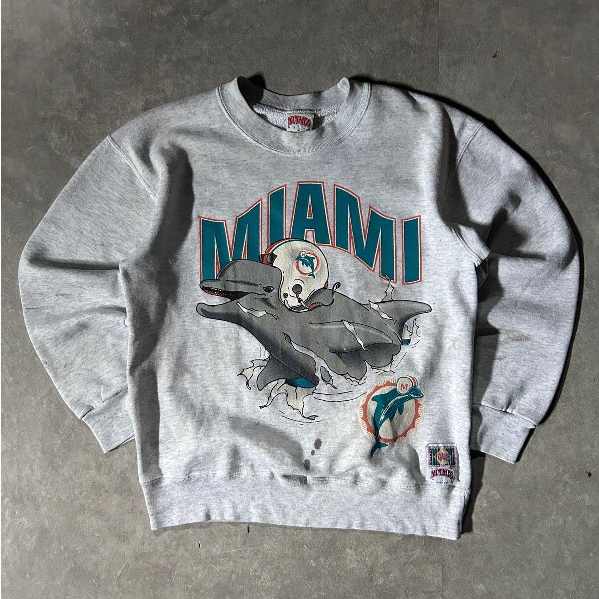 Nutmeg 90's Vintage Miami Dolphins Breakthrough Gray Crewneck M Size US M / EU 48-50 / 2 - 1 Thumbnail