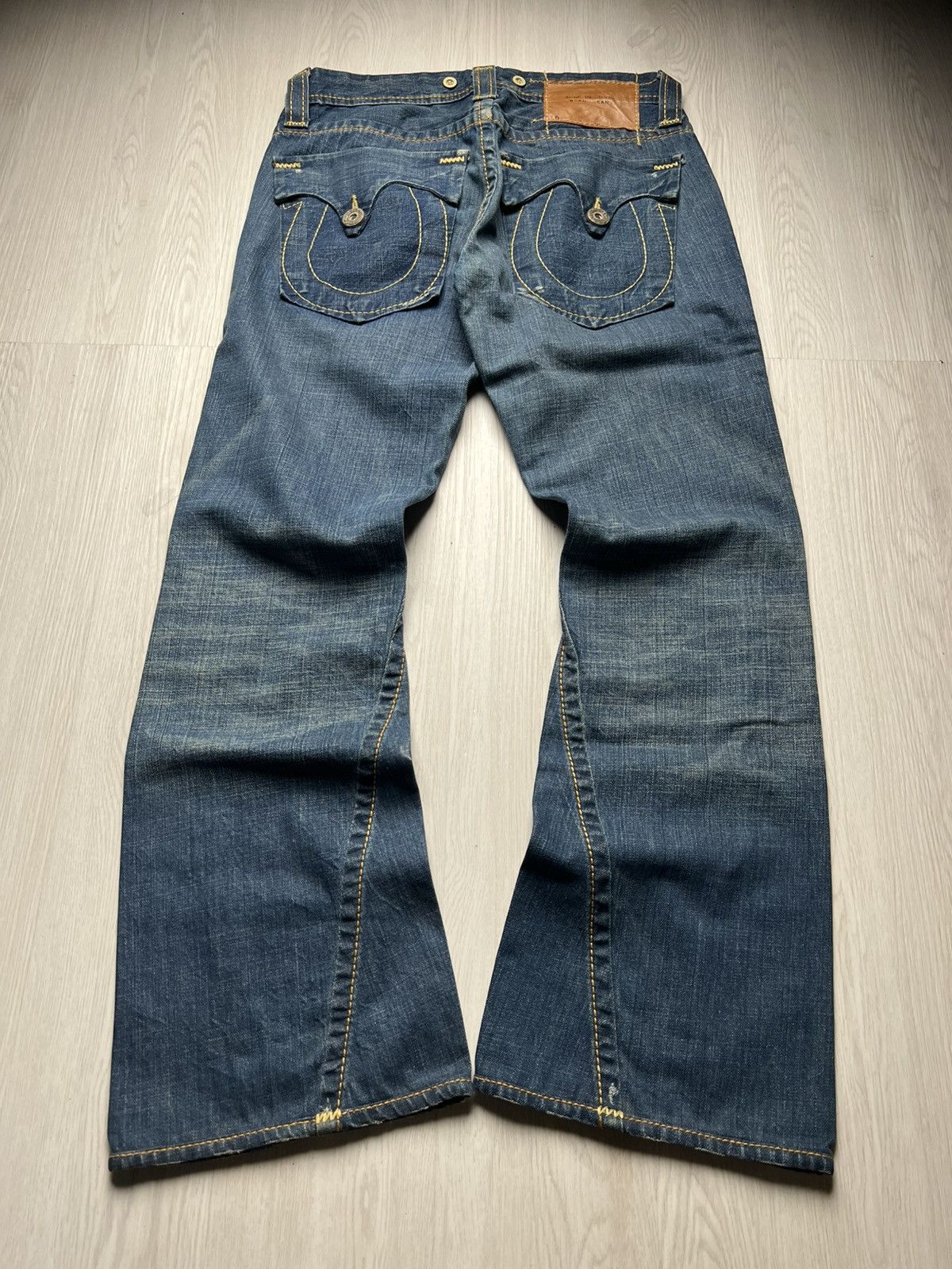 True Religion Flared True Religion Mix Leather Bootcut Jeans Size US 32 / EU 48 - 1 Thumbnail