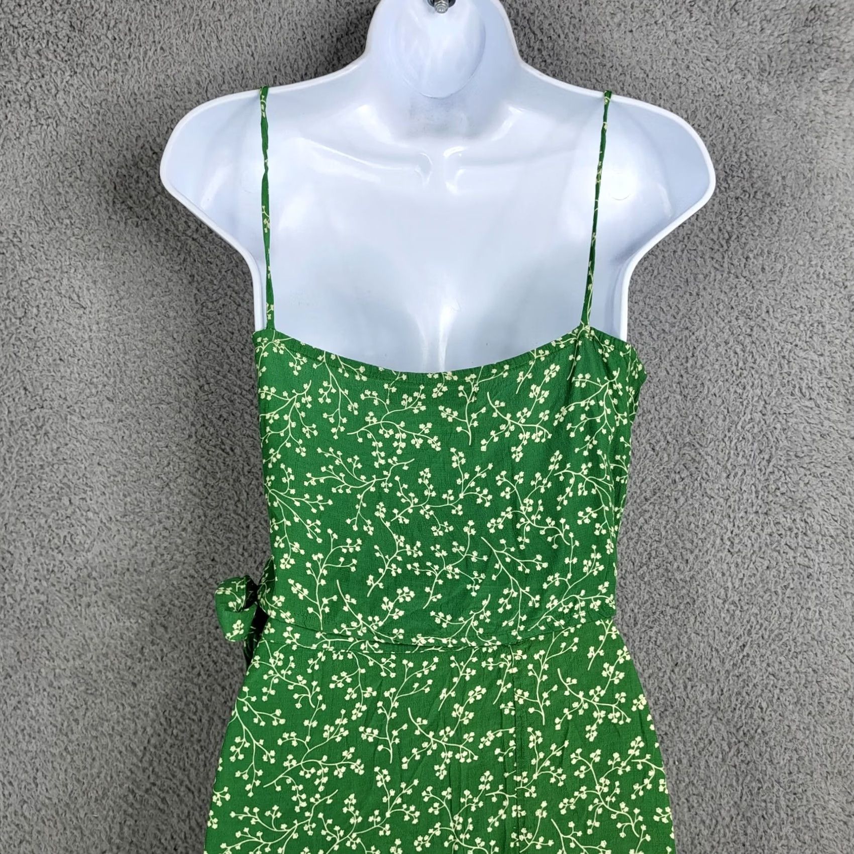 Vintage FAITHFULL THE BRAND Dress Set Violette Green Floral Midi Sleeveless A-Line 2 Women Size XS / US 0-2 / IT 36-38 - 3 Thumbnail