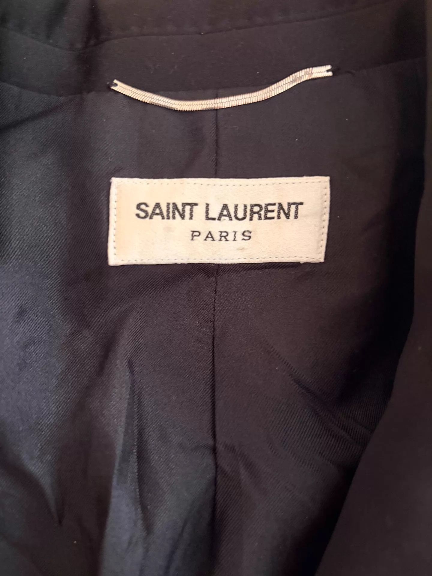 Saint Laurent Paris SLP 15SS Shawl Collar Black Paisley Jacquard Dinner Jacket Size 52R - 5 Thumbnail