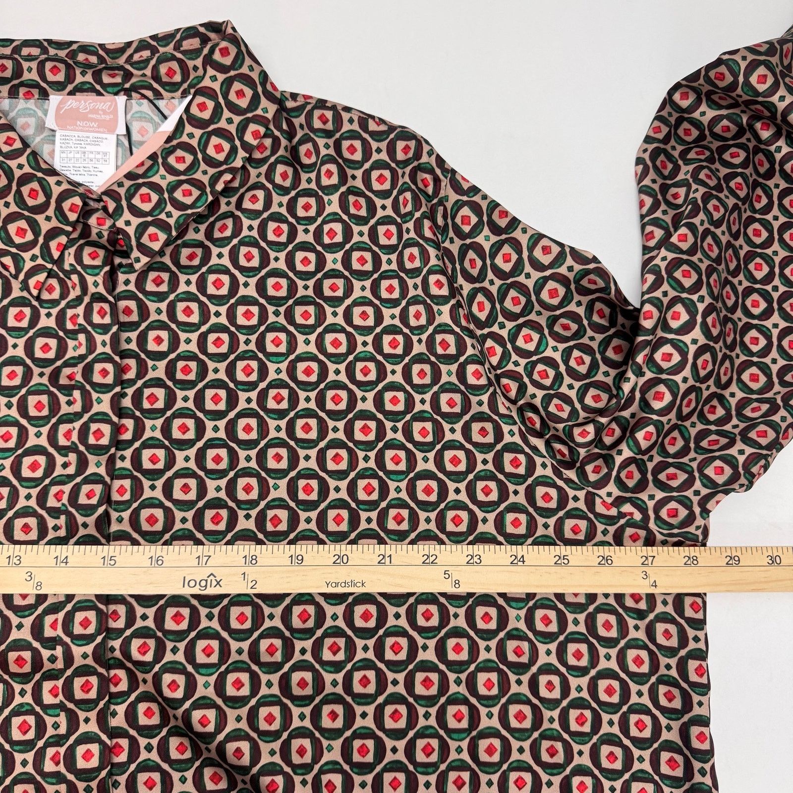 Marina Rinaldi Marina Rinaldi Falda Geometric Print Blouse Buttons Plus 22 Size 3XL / US 20-22 - 8 Thumbnail