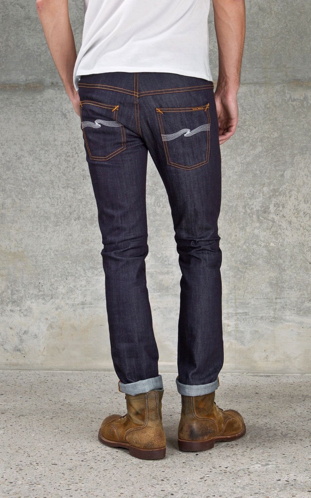 パンツ Nudie Jeans Thin Finn Dry Ecru Embo W34 Nudie Jeans ジーンズ Thin Finn Dry Ecru Embo シンフィン