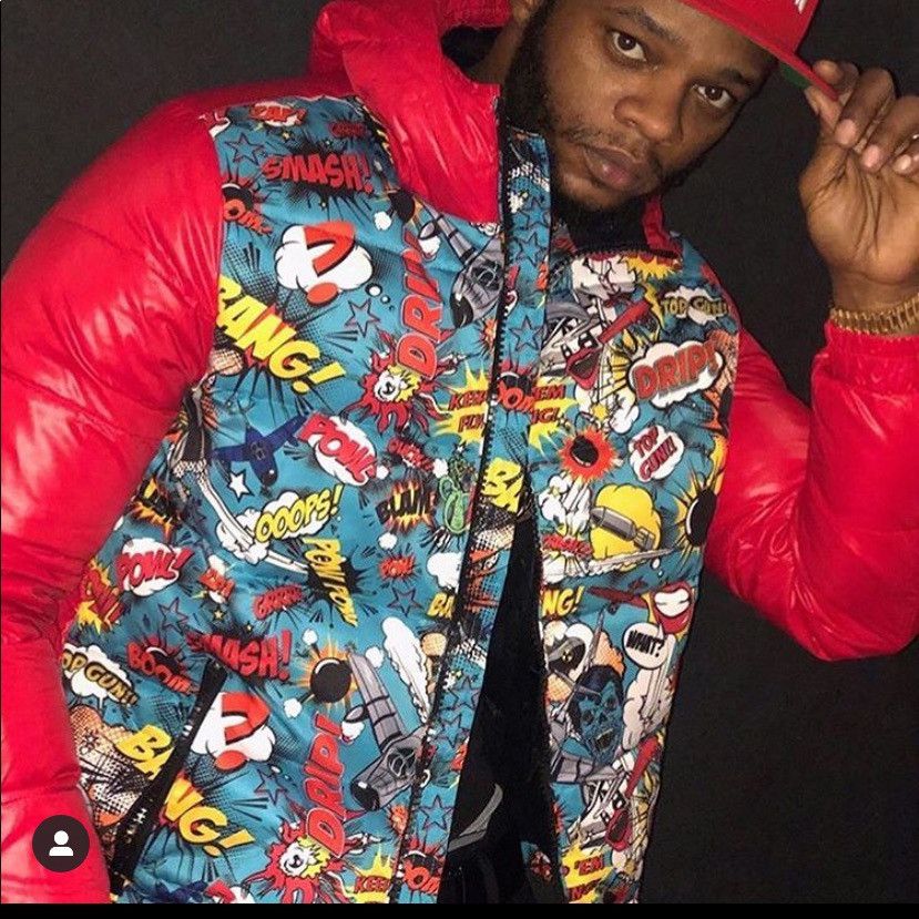 Other Top Gun Pop Art Comic Print Down Puffer Jacket L Red Hooded Size US L / EU 52-54 / 3 - 3 Thumbnail