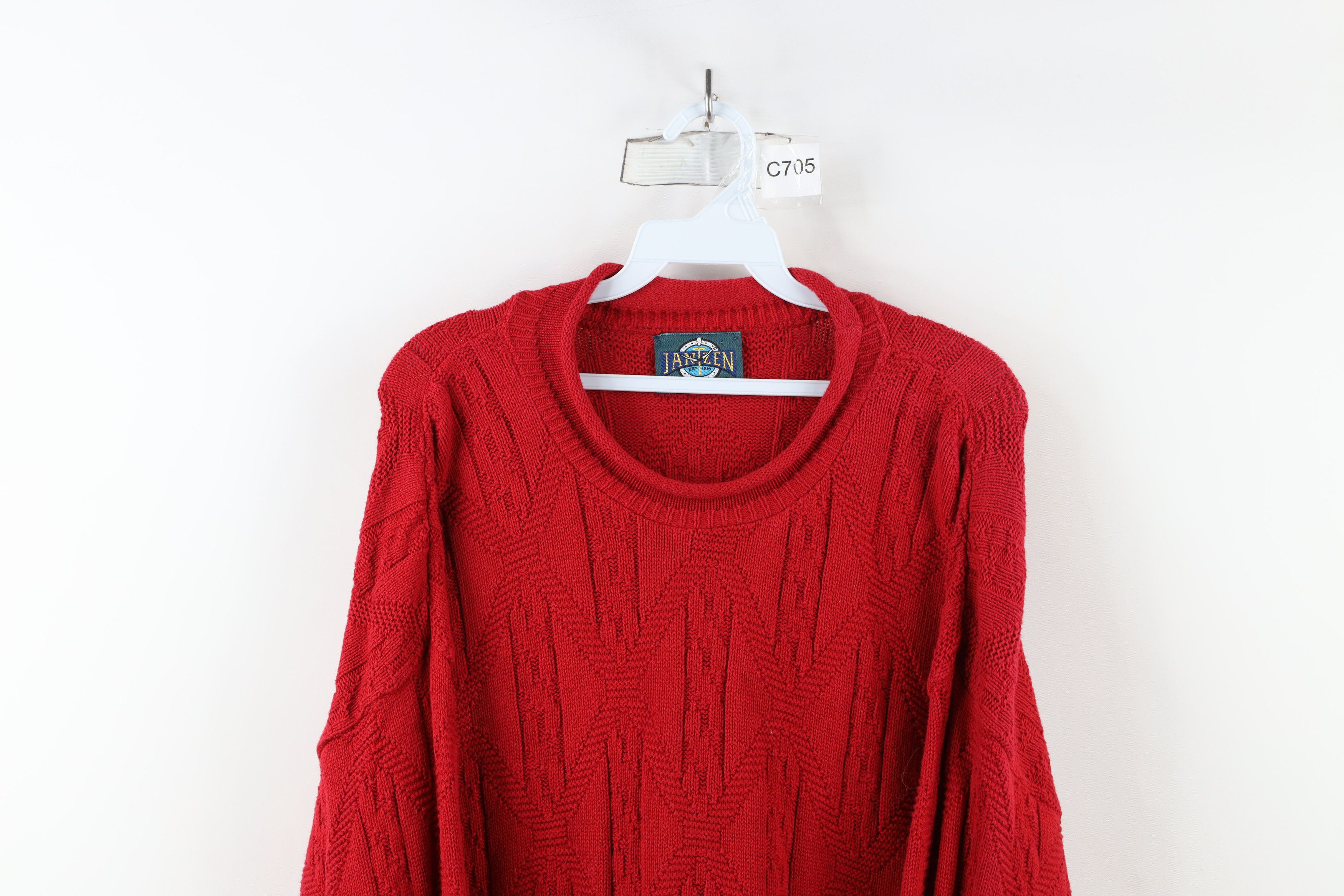Vintage Vintage 90s Streetwear Diamond Cable Marled Knit Sweater USA Size US L / EU 52-54 / 3 - 2 Thumbnail