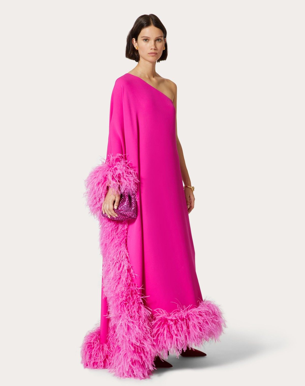 Valentino o1s1wg110525 Cady Couture Dress in Pink Size XS / US 0-2 / IT 36-38 - 3 Thumbnail