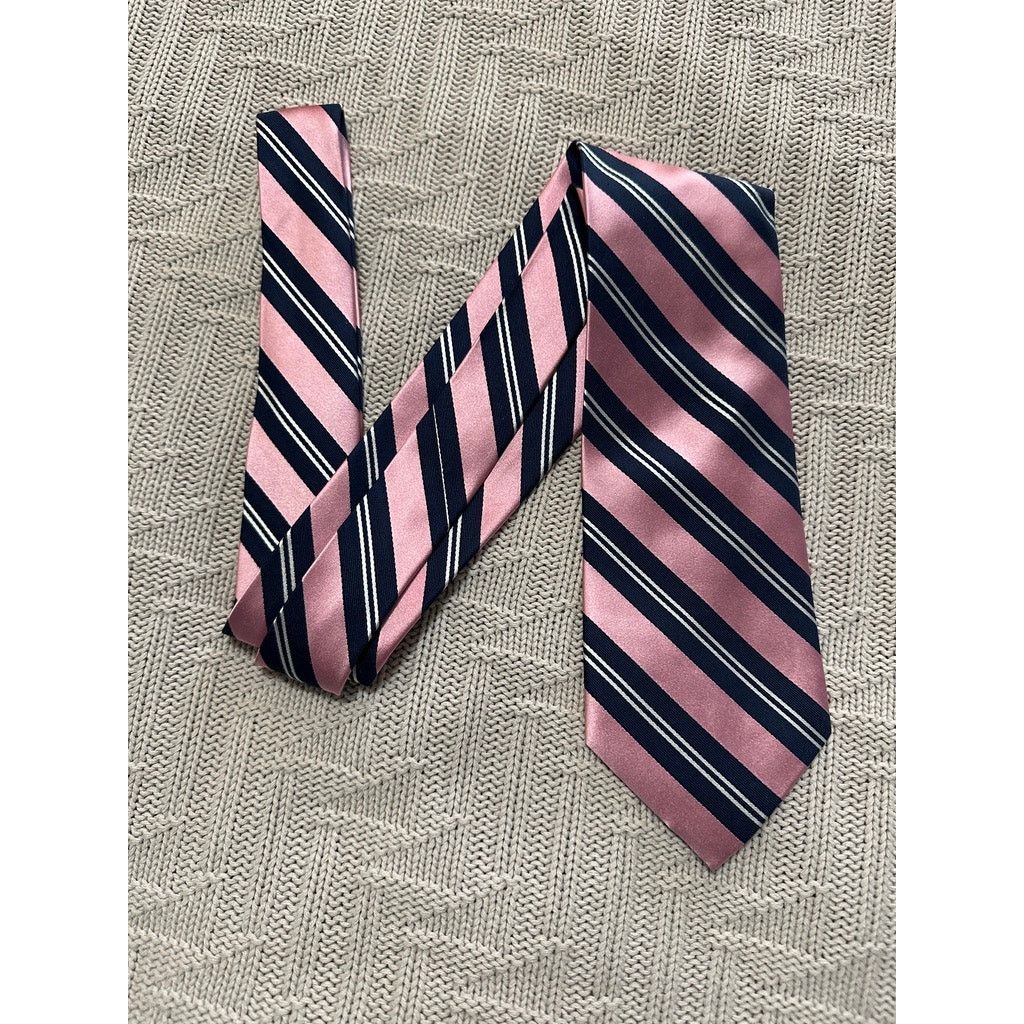 Nautica Nautica pink and navy striped silk tie Size ONE SIZE - 1 Thumbnail
