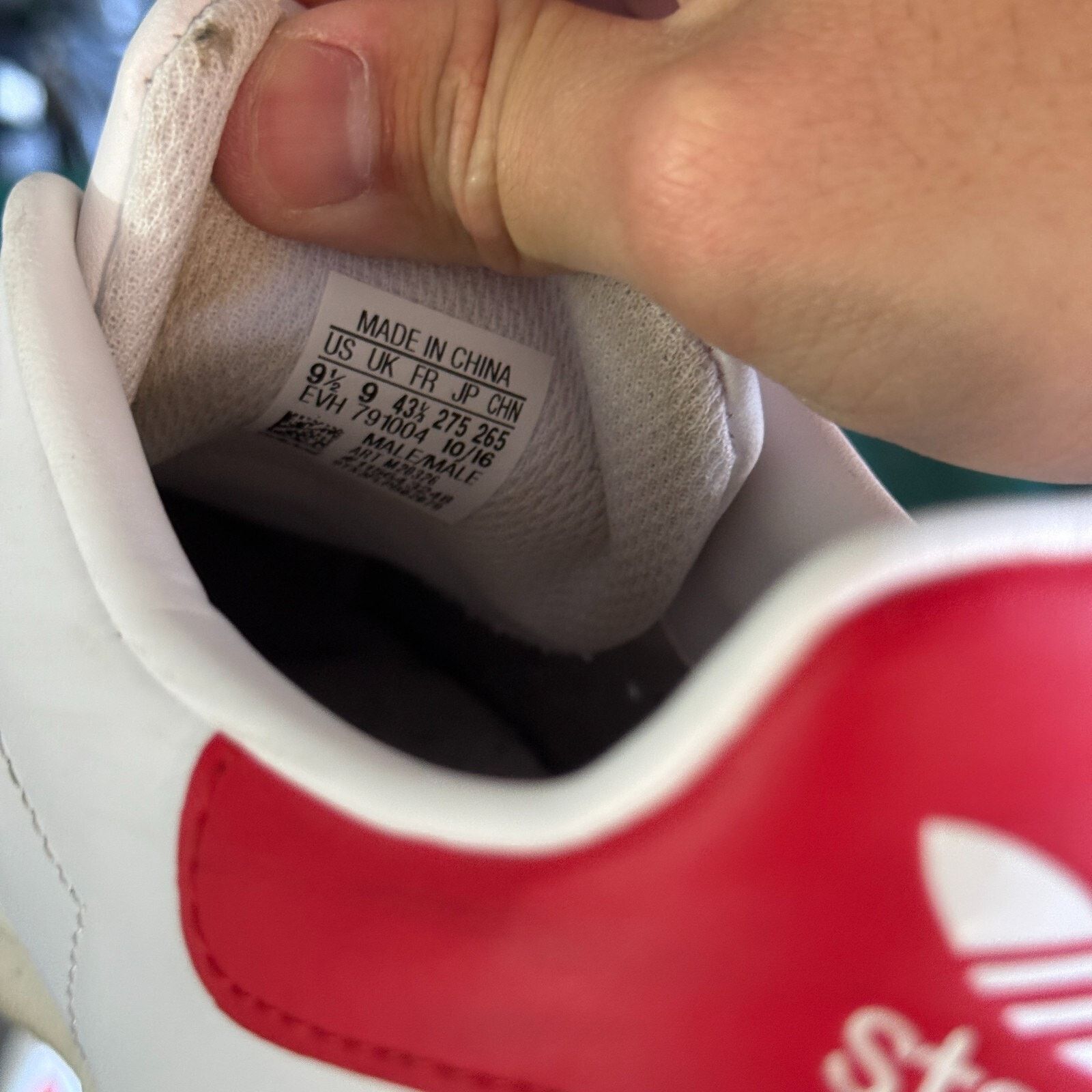 Adidas Adidas Stan Smith White Red Athletic Casual Shoes Size 9.5 Size US 9.5 / EU 42-43 - 6 Thumbnail