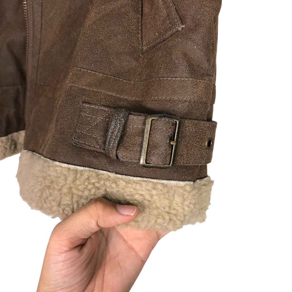 Japanese Brand 📌Vintage Leather Jacket Baffy Shearling Blanket B3 Design Size US M / EU 48-50 / 2 - 17 Thumbnail