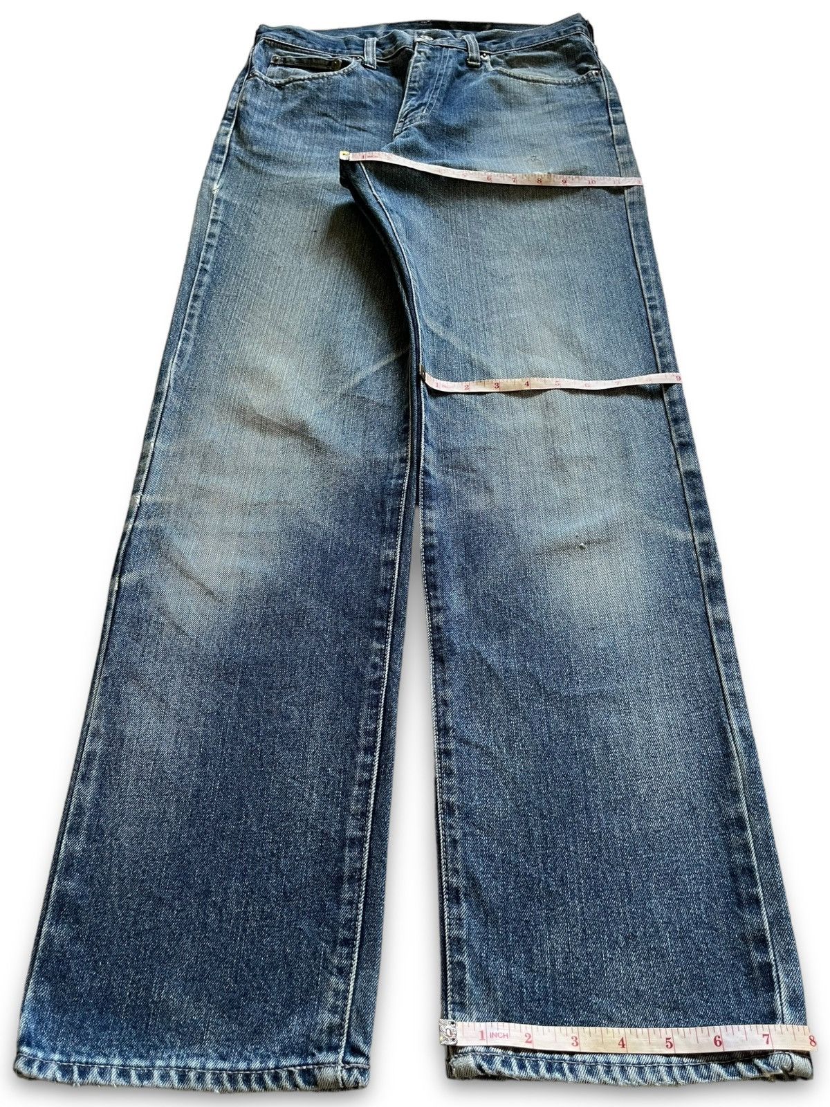 Uniqlo SALES🔥Vintage Uniqlo Faded Wash Style Distress Loose Jeans Size US 31 - 12 Thumbnail