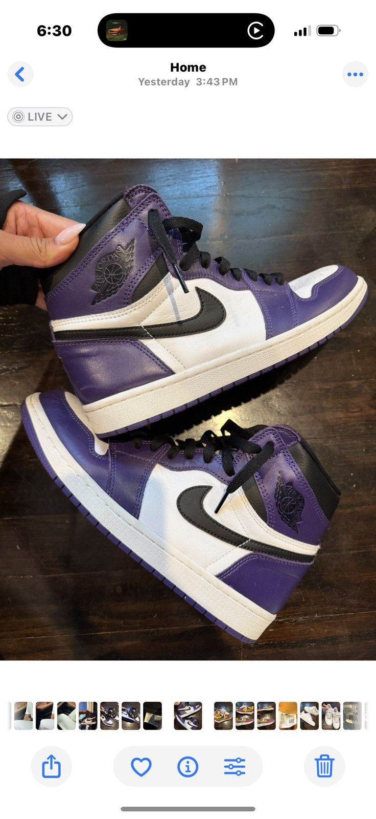 Jordan Brand Jordan 1 Court Purple Size US 9.5 / EU 42-43 - 6 Thumbnail