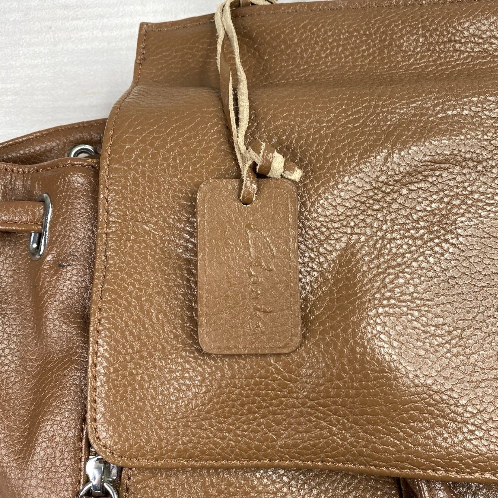 Clarks Clarks Backpack Brown Leather Pebbled - Medium, Women, School, Pockets, Tote/Handbag Style, Zip Closure, Travel, Casual, Vintage: No Size ONE SIZE - 2 Thumbnail