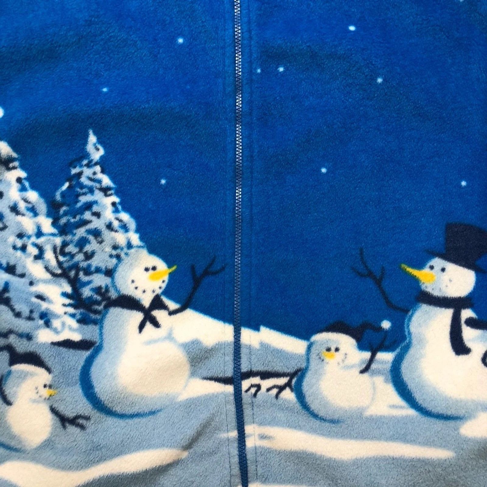 Vintage Vintage Christmas Snowman Fleece Winter Full Zip AOP Jacket Size US M / EU 48-50 / 2 - 2 Thumbnail