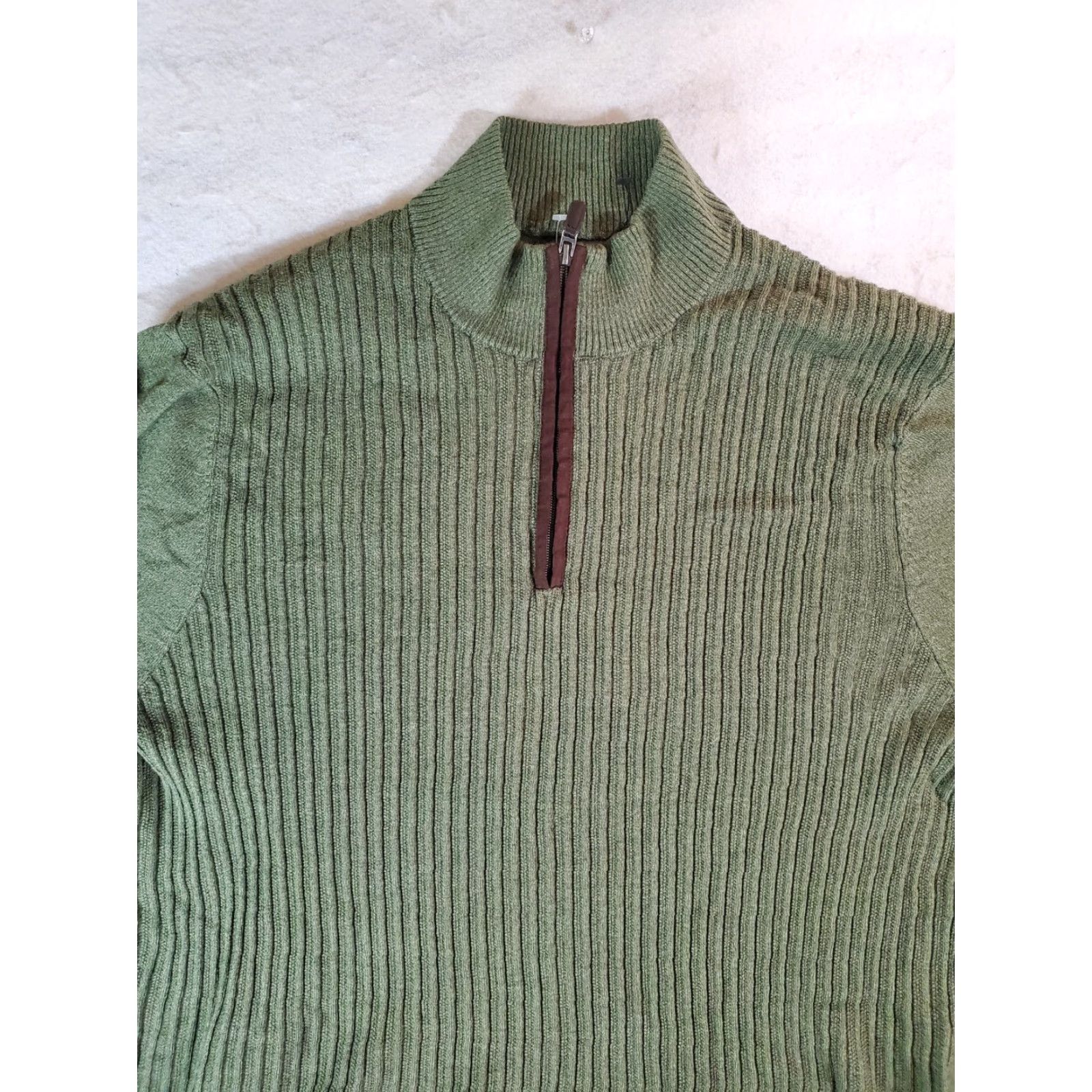 Dockers DOCKERS Signature Mock Neck 1/4 Zip Pullover Sweater Mens Sz 2XL Forest Green Shirt Size US XXL / EU 58 / 5 - 2 Thumbnail