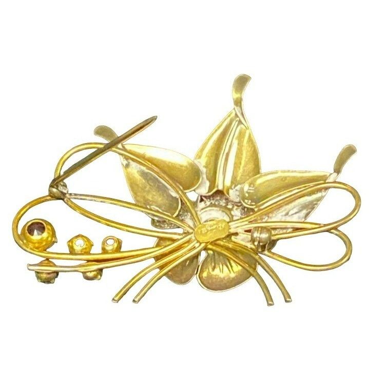 Other Vintage signed CM Curtman Co. 12K Gold filled Floral Brooch Size ONE SIZE - 10 Thumbnail