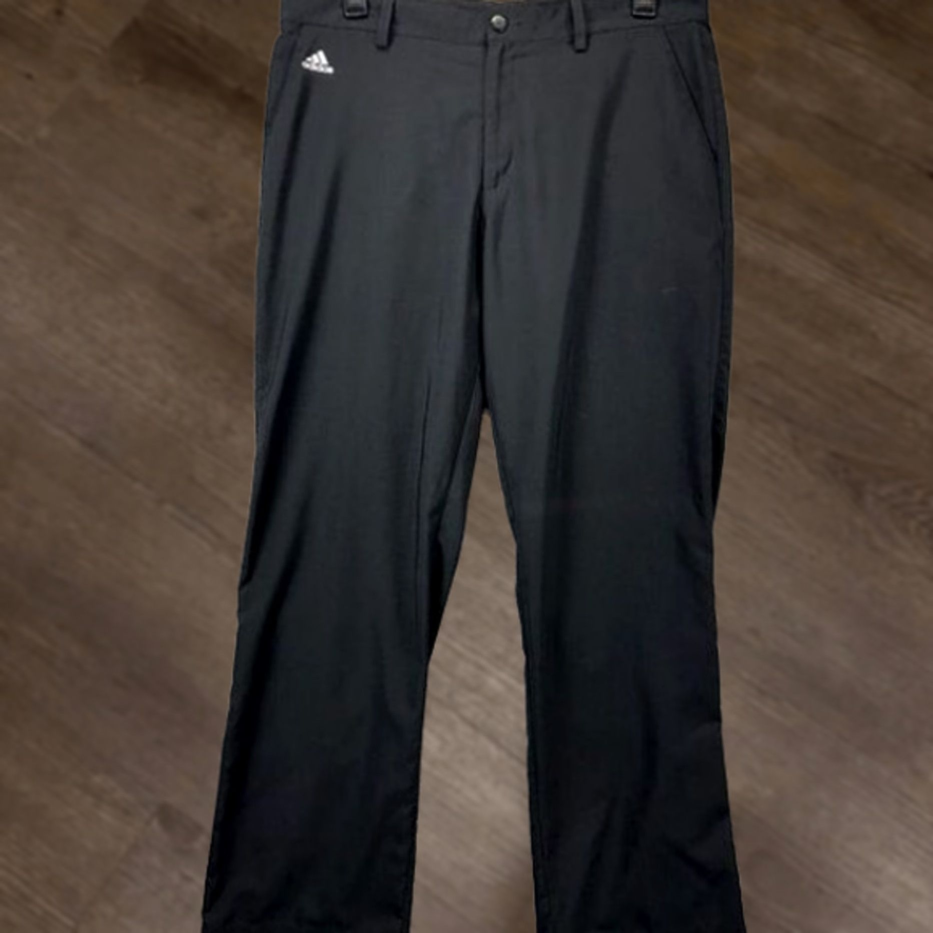 Adidas Adidas Climalite Chino Golf Pants Mens 36X32 Black Logo Straight Leg Flat Front Size US 36 / EU 52 - 1 Thumbnail