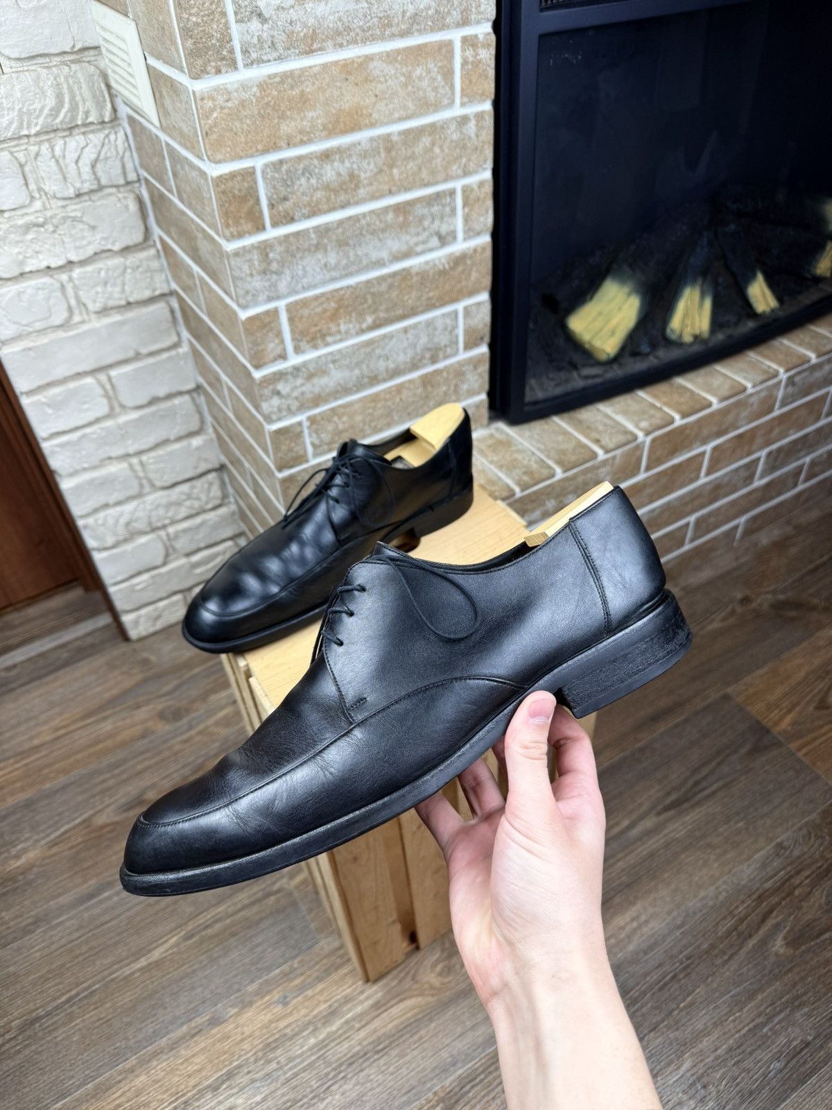 Gucci Gucci Black Leather Oxford Shoes Size US 12.5 / EU 45-46 - 6 Thumbnail