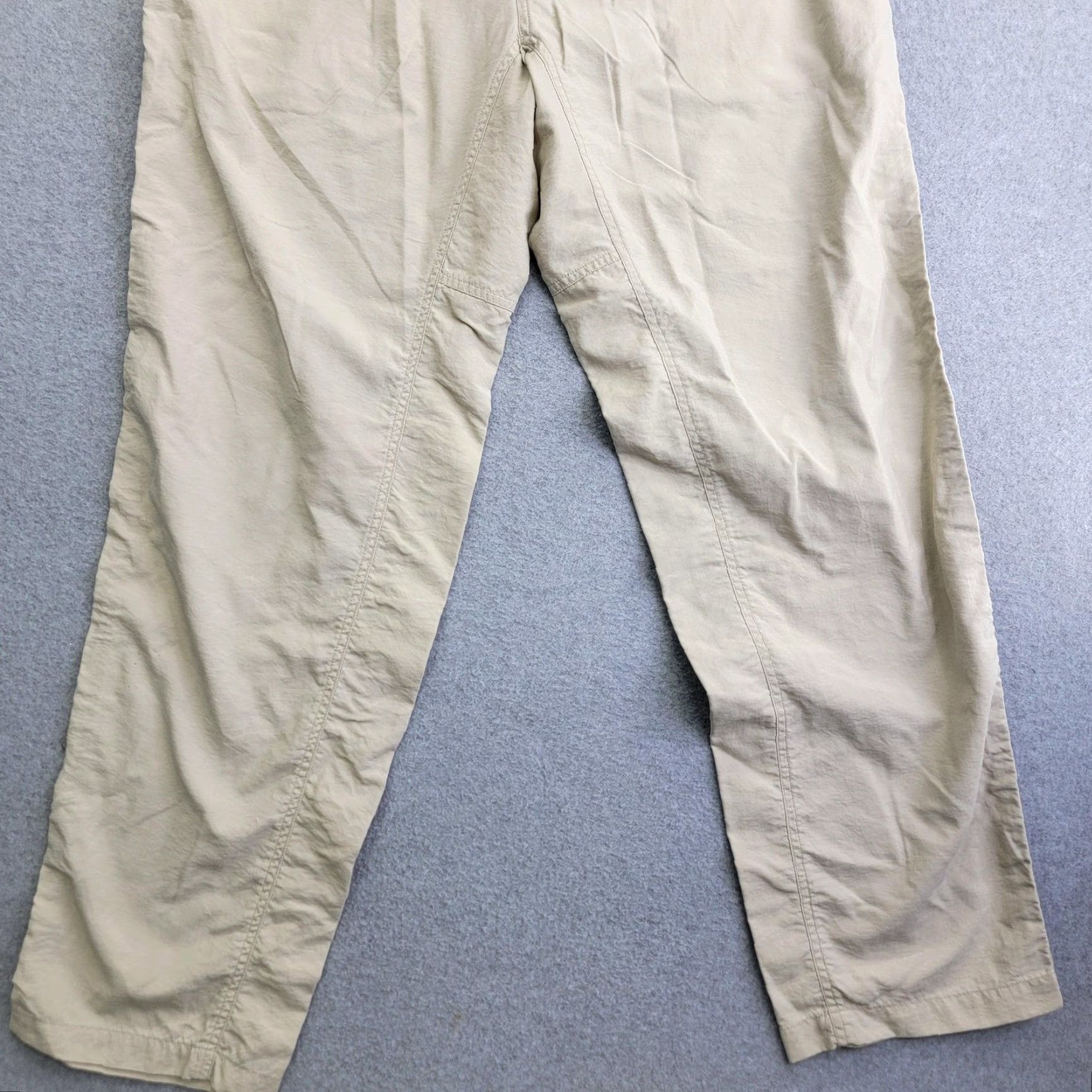Vintage Columbia Pants Mens Large Khaki Nylon Hiking Elastic Waist Belted Quick Dry Size US 33 - 2 Thumbnail