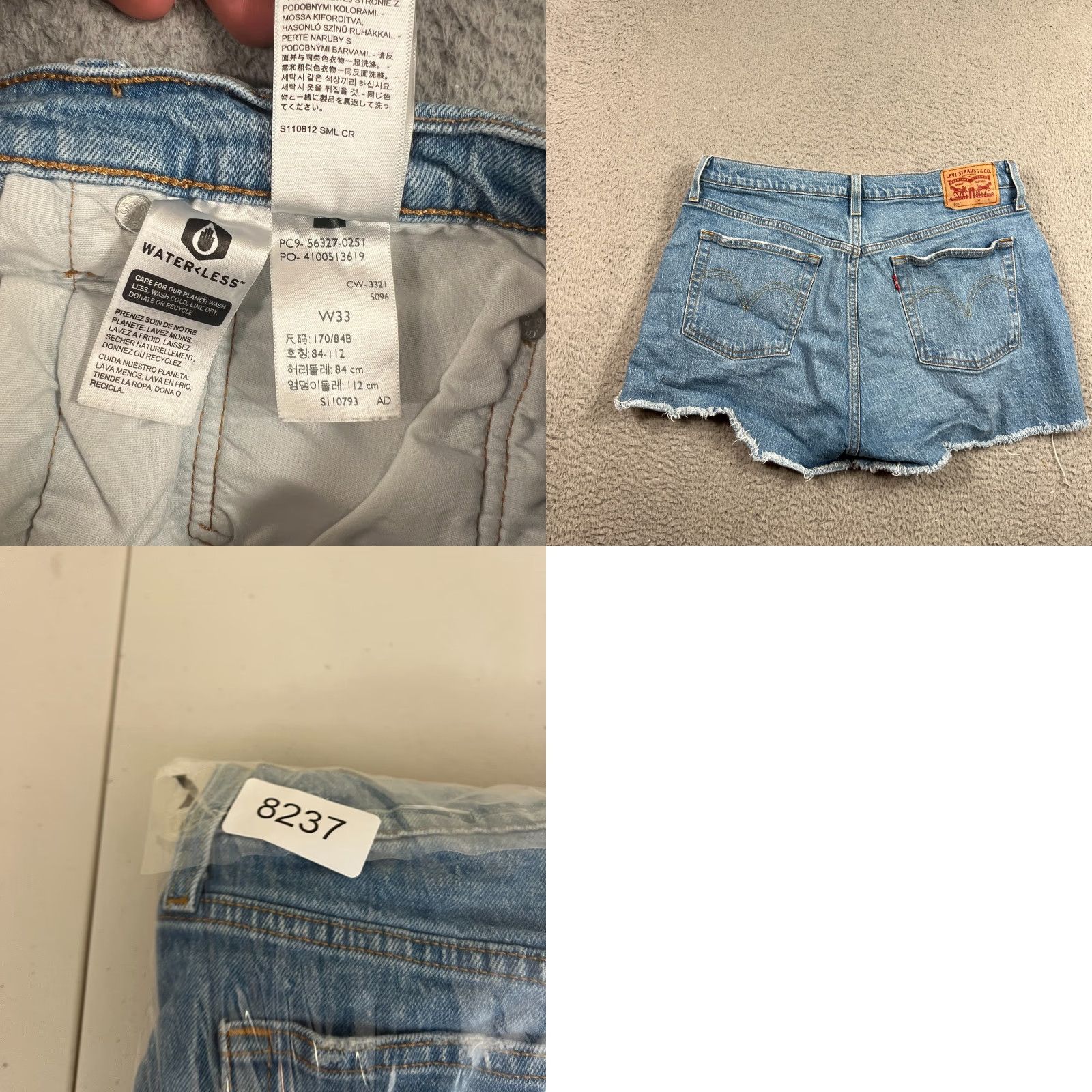 Levi's VINTAGE Levi's 501 Shorts Denim Distressed 5-Pocket Blue 033 Regular Womens 33 Distressed Pockets Button Front Casual Summer Size 24" / US 00 / IT 34 - 8 Thumbnail