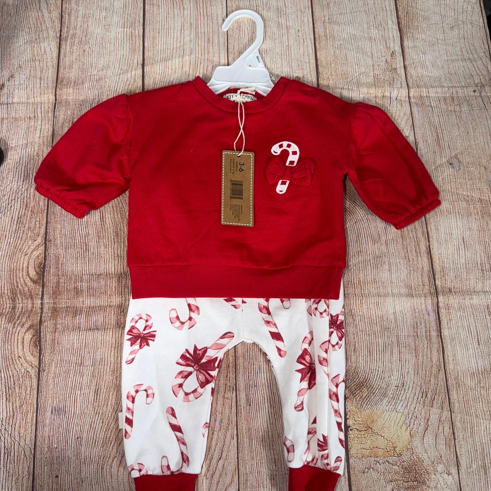 Other Kit + Pearl Red and White Candy Cane 3-6 Month Outfit NWT Size ONE SIZE - 1 Thumbnail