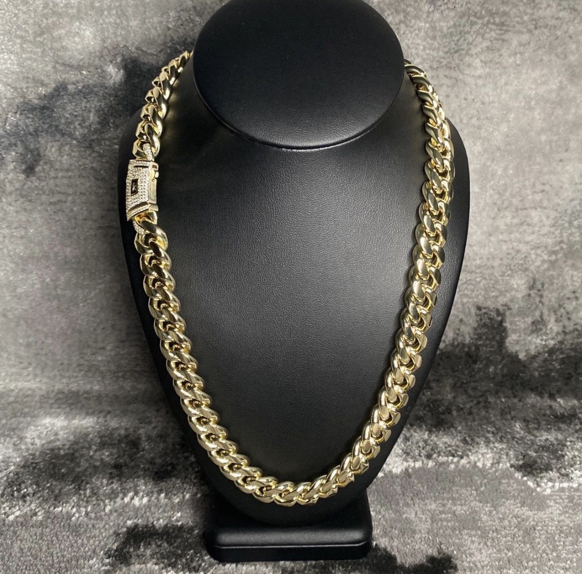 Other 14k Gold Plated Cuban Chain with 5Acz Iced Out Diamond Clasp Size ONE SIZE - 1 Thumbnail