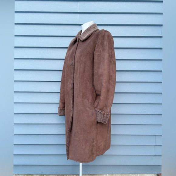 Lands' End Lands End Womens Long Brown Faux Suede Sherpa Lined Coat~M~ Size M / US 6-8 / IT 42-44 - 3 Thumbnail