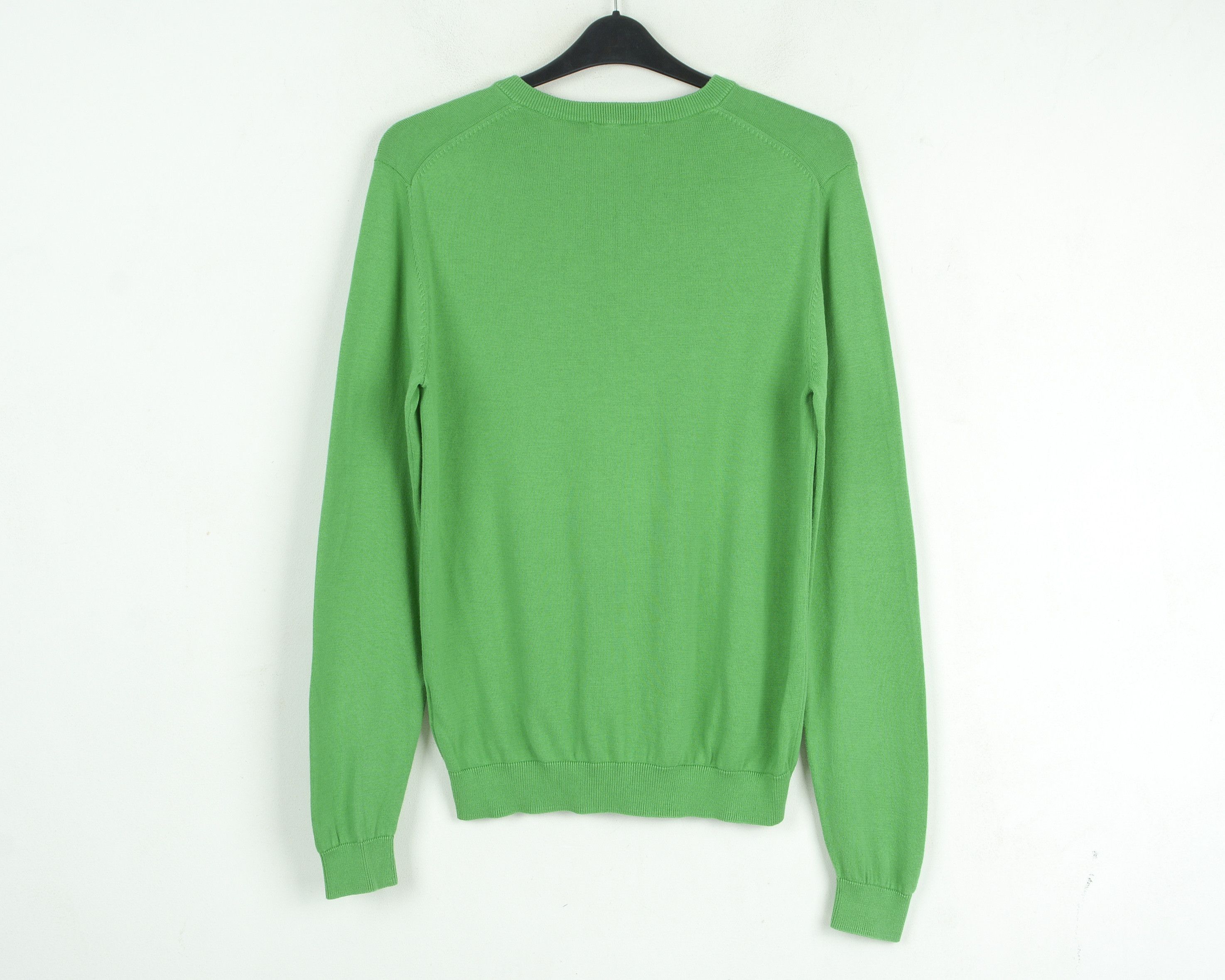 Lyle & Scott Men's Jumper M Pullover Sweater V neck Knit Cotton Green Size US M / EU 48-50 / 2 - 4 Thumbnail