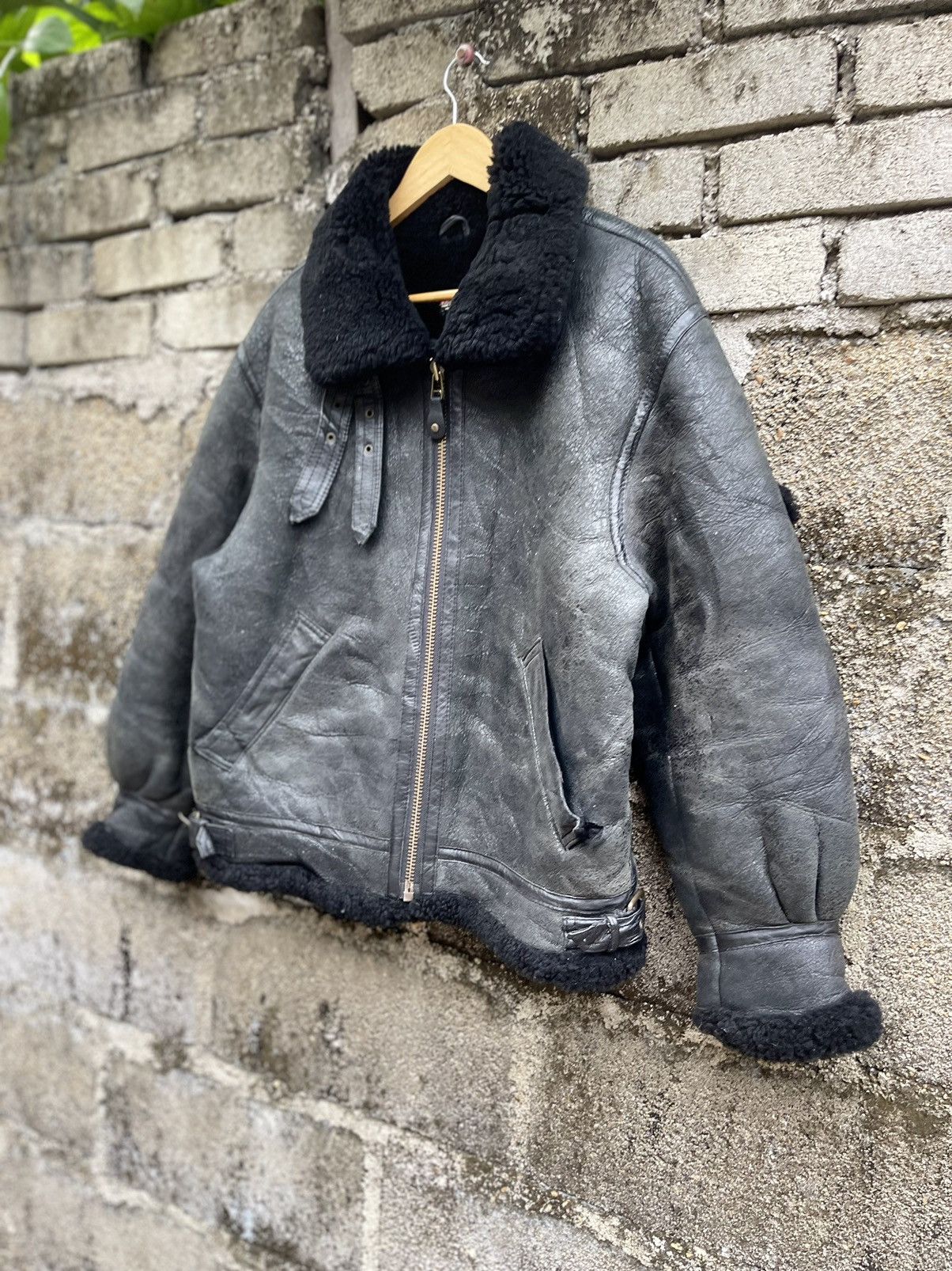 Vintage 🔥RARE🔥 B3 WIND ARMOUR 23M5658 SHEEPSKIN LEATHER JACKET Size US L / EU 52-54 / 3 - 7 Thumbnail