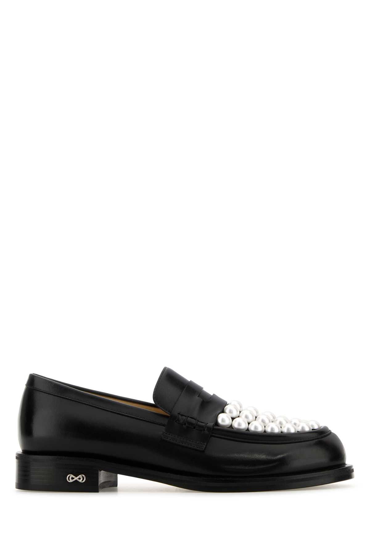 MACH & MACH Black Leather Sirene Loafers Size US 7 / IT 37 - 1 Thumbnail
