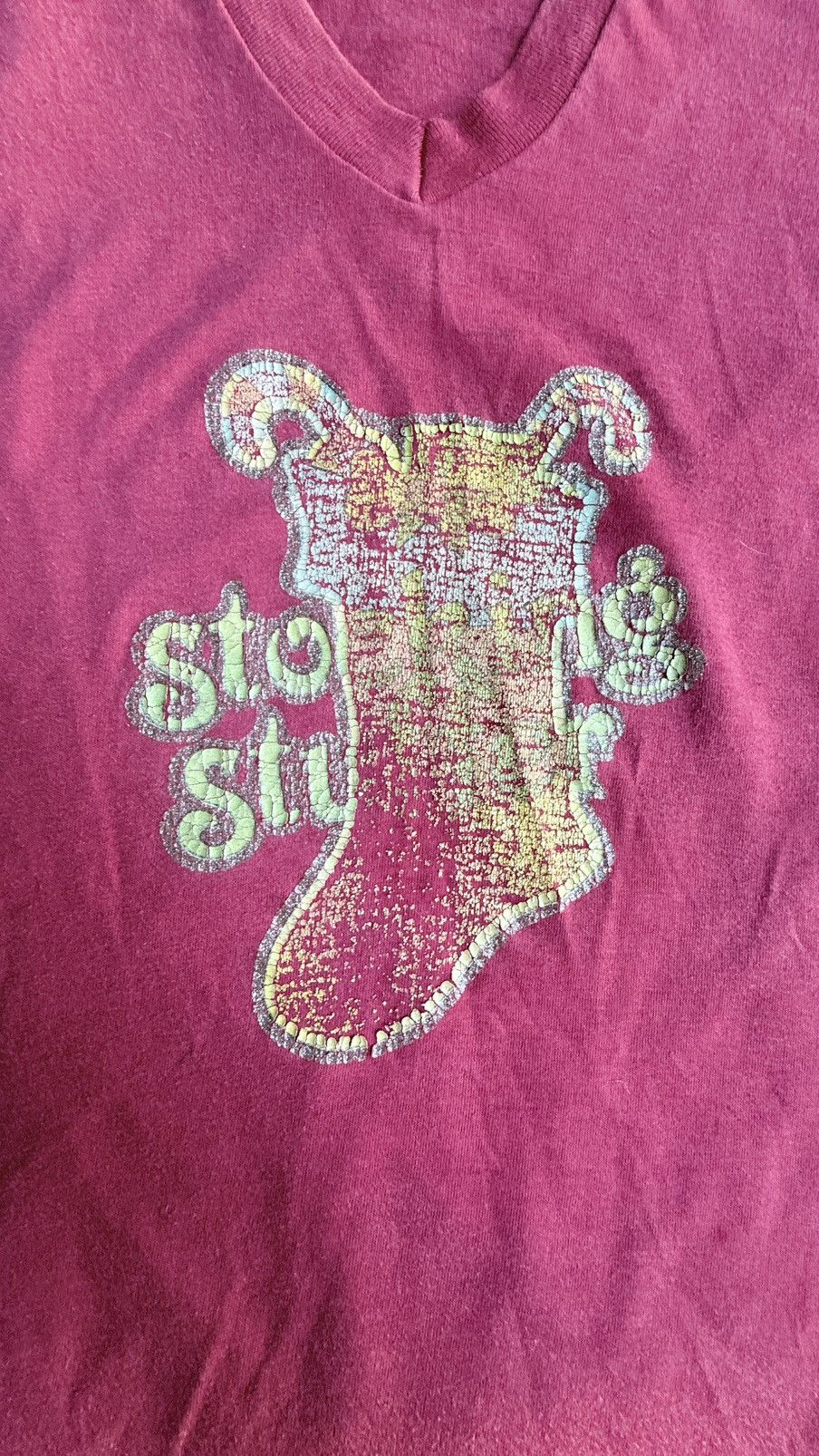Other 1970s "Stocking Stuffer" Thrashed V-Neck Tee - Raw Hem Shirt Size M / US 6-8 / IT 42-44 - 4 Thumbnail