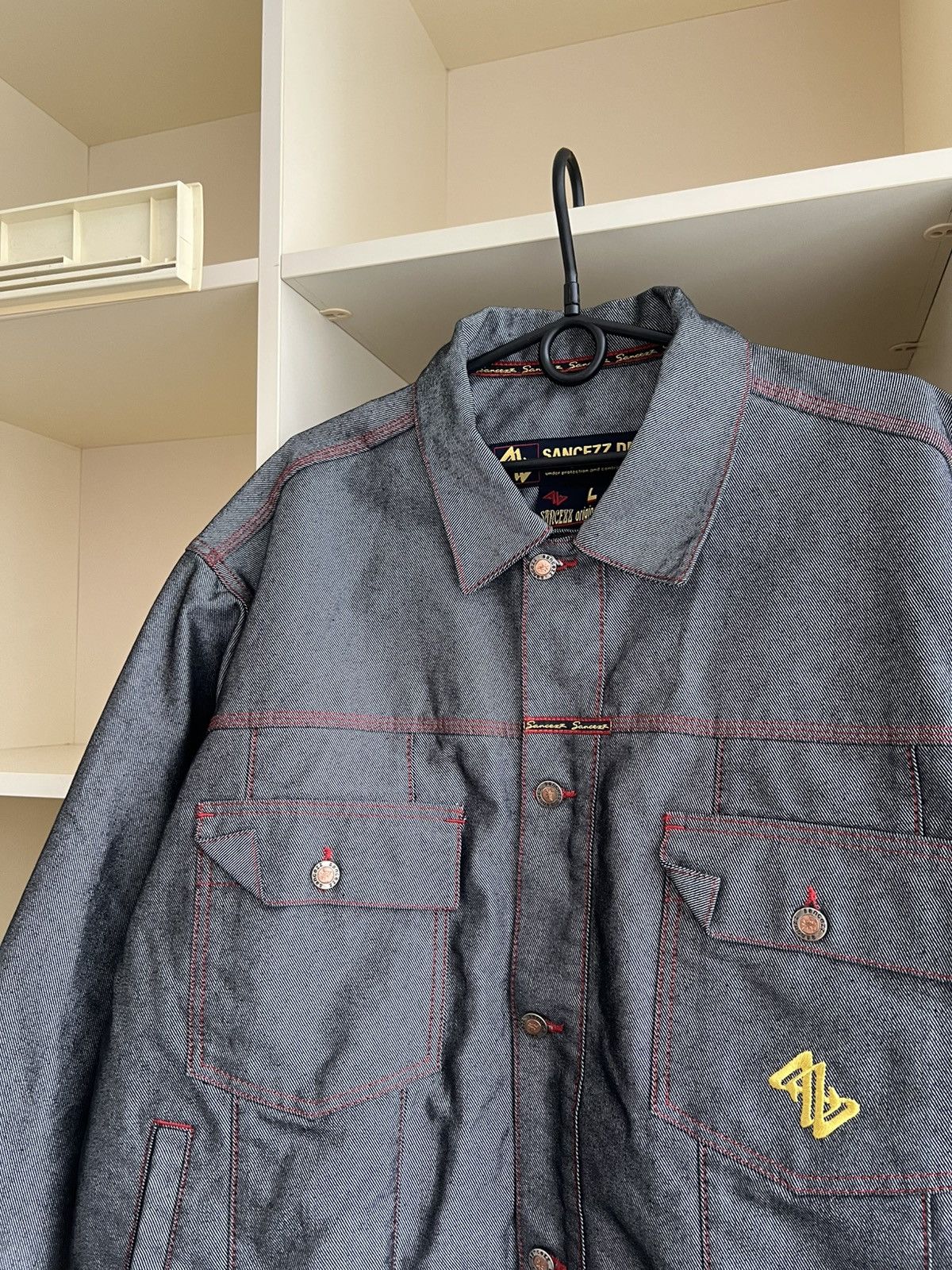 Vintage Vintage Sancezz Denim Jacket Hip-Hop Retro Size L Size US L / EU 52-54 / 3 - 9 Thumbnail