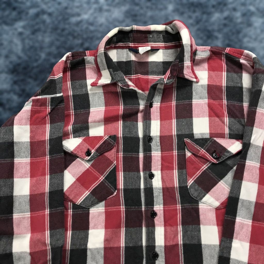 VINTAGE Oshkosh B'Gosh Shirt Mens 3XL Red Plaid Heavyweight