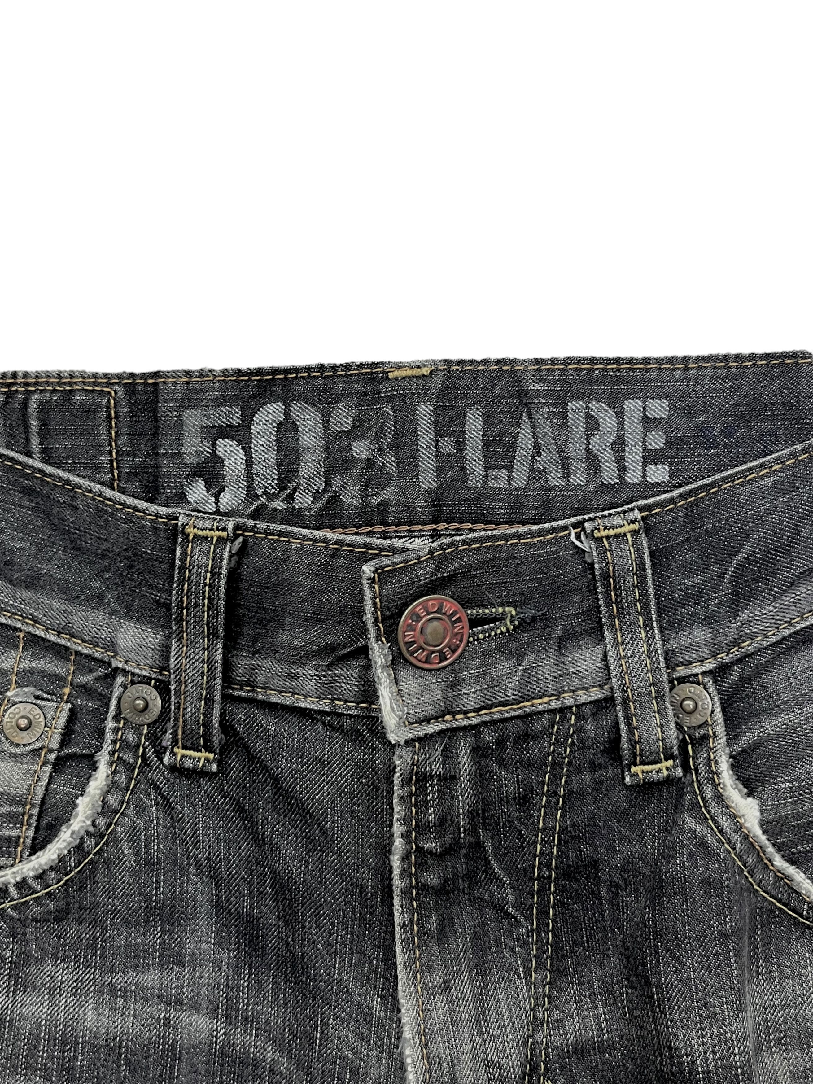 Edwin 🔥GRUNGE EDWIN FLARE Natural Ripped Faded Distressed Denim Size US 30 / EU 46 - 14 Thumbnail