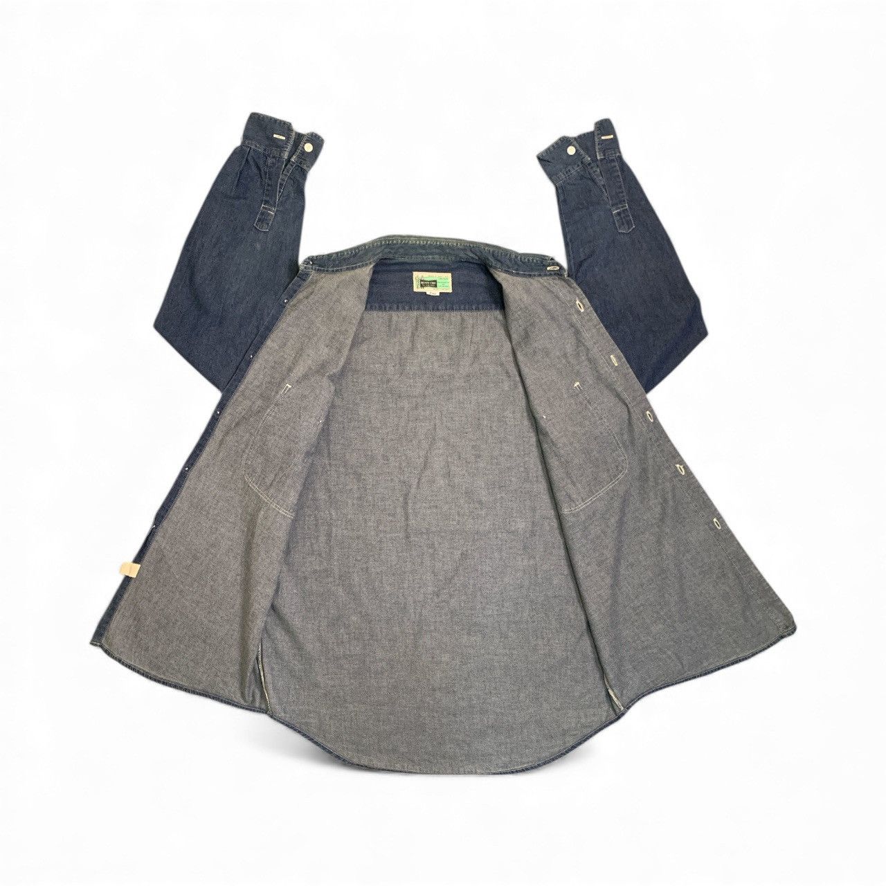 Japanese Brand Rare Design Denim Chic Double Pocket Soft Denim Button Ups Size US L / EU 52-54 / 3 - 3 Thumbnail