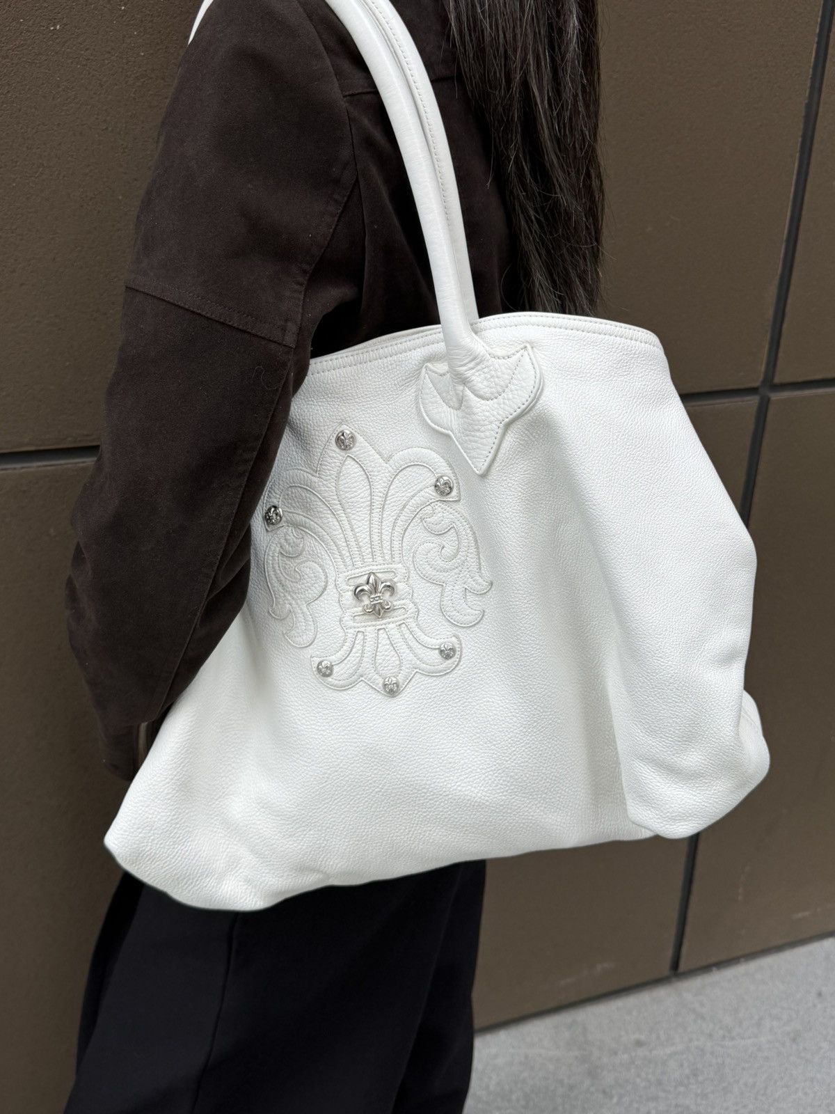 Chrome Hearts Chrome Hearts White Fleur Patch Tote Bag Size ONE SIZE - 5 Thumbnail