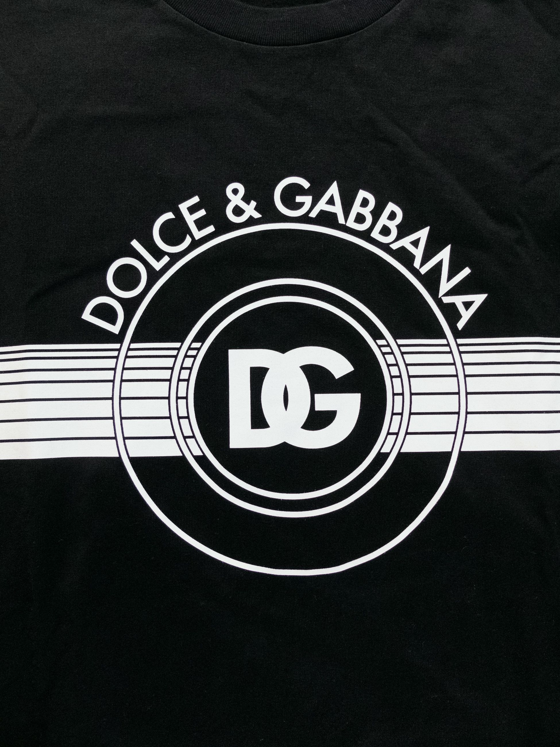 DOLCE & GABBANA black white DG logo t-shirt Medium