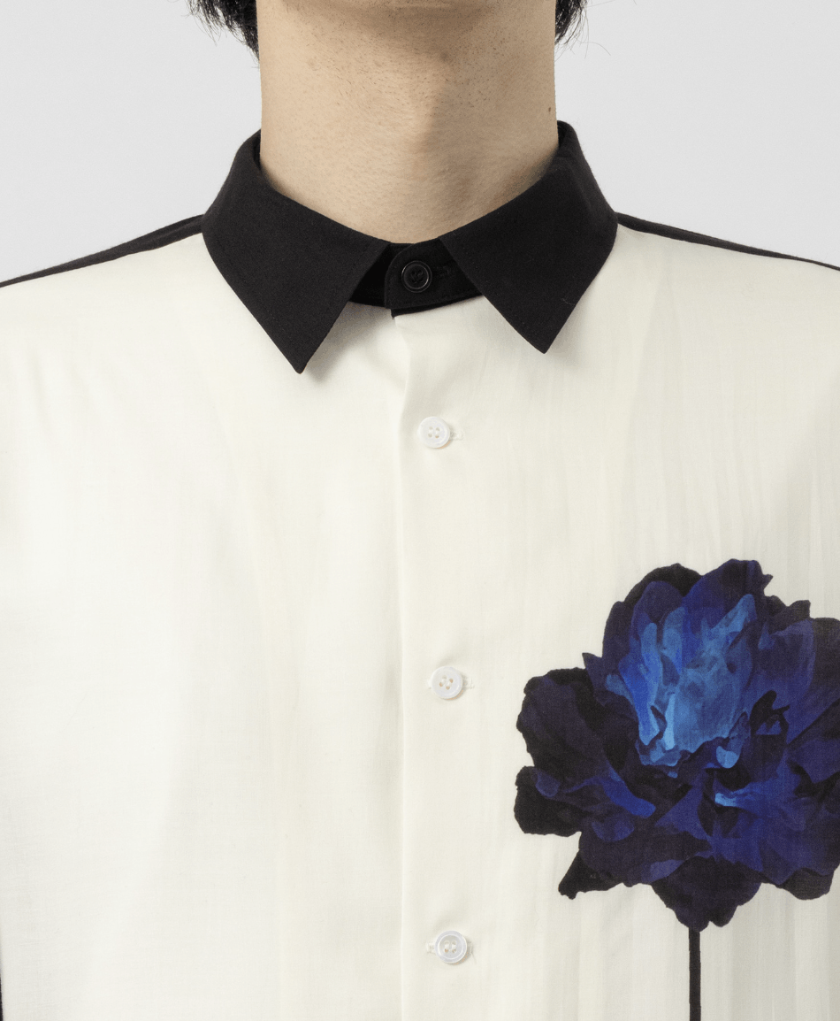 Y's for Men × Yohji Yamamoto Yohji Yamamoto Y's For Men - Cellulose One Blue Flower Shirt Size US M / EU 48-50 / 2 - 7 Thumbnail