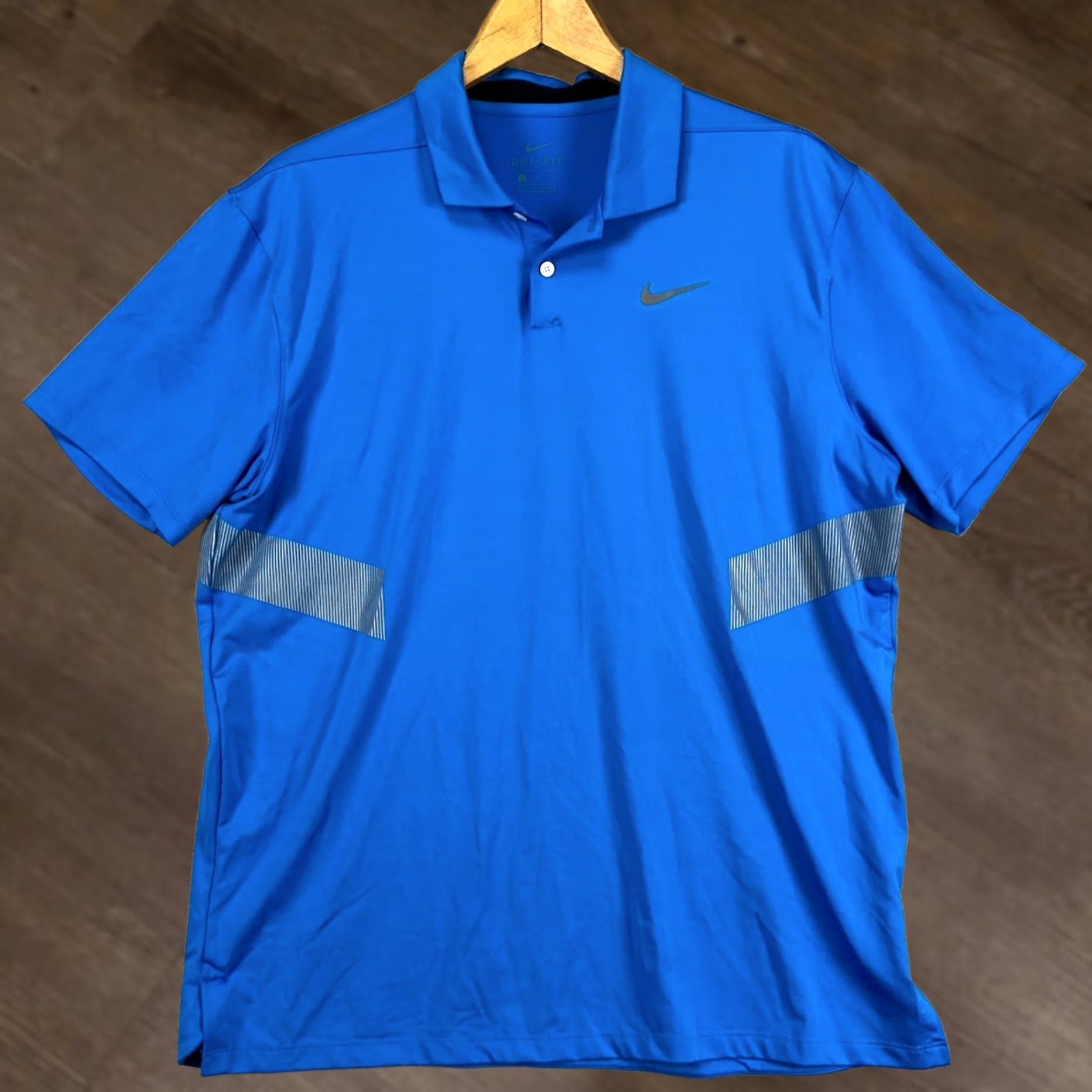 Nike Nike Dri-Fit Adult Mens Golf Polo Shirt Large Blue Vapor Reflect Stretch Rugby Size US L / EU 52-54 / 3 - 1 Thumbnail