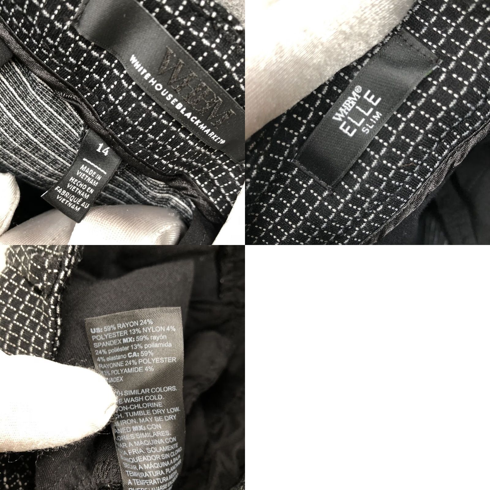 White House Black Market VINTAGE White House Black Market Elle Slim Pants Womens Size 14 Black White Printed Knit Size 36" / US 14 / IT 50 - 8 Thumbnail