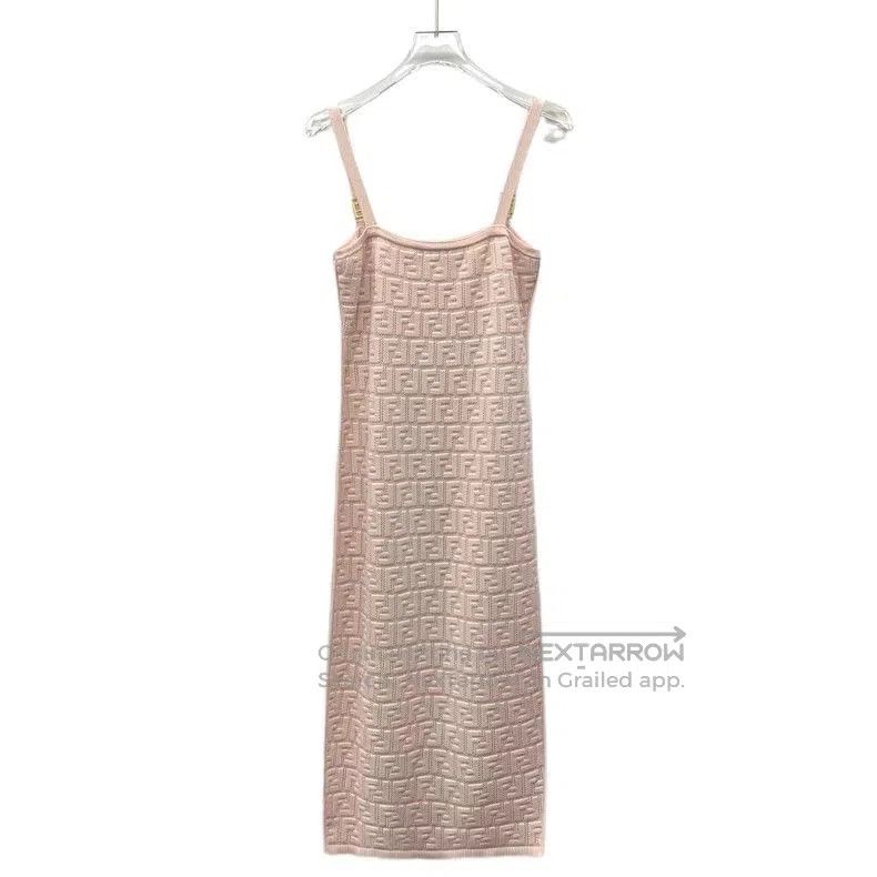Fendi Fendi Pink Logo Knit Sling Dress. Size US M / EU 48-50 / 2 - 2 Thumbnail