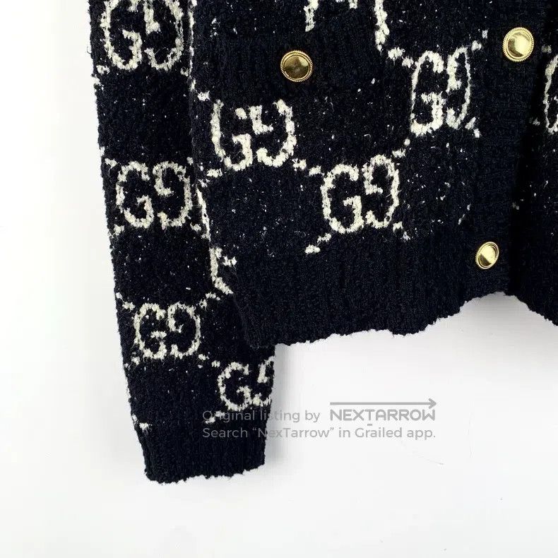 Gucci Gucci 23 black logo jacquard full-print cotton round-neck Size S / US 4 / IT 40 - 4 Thumbnail