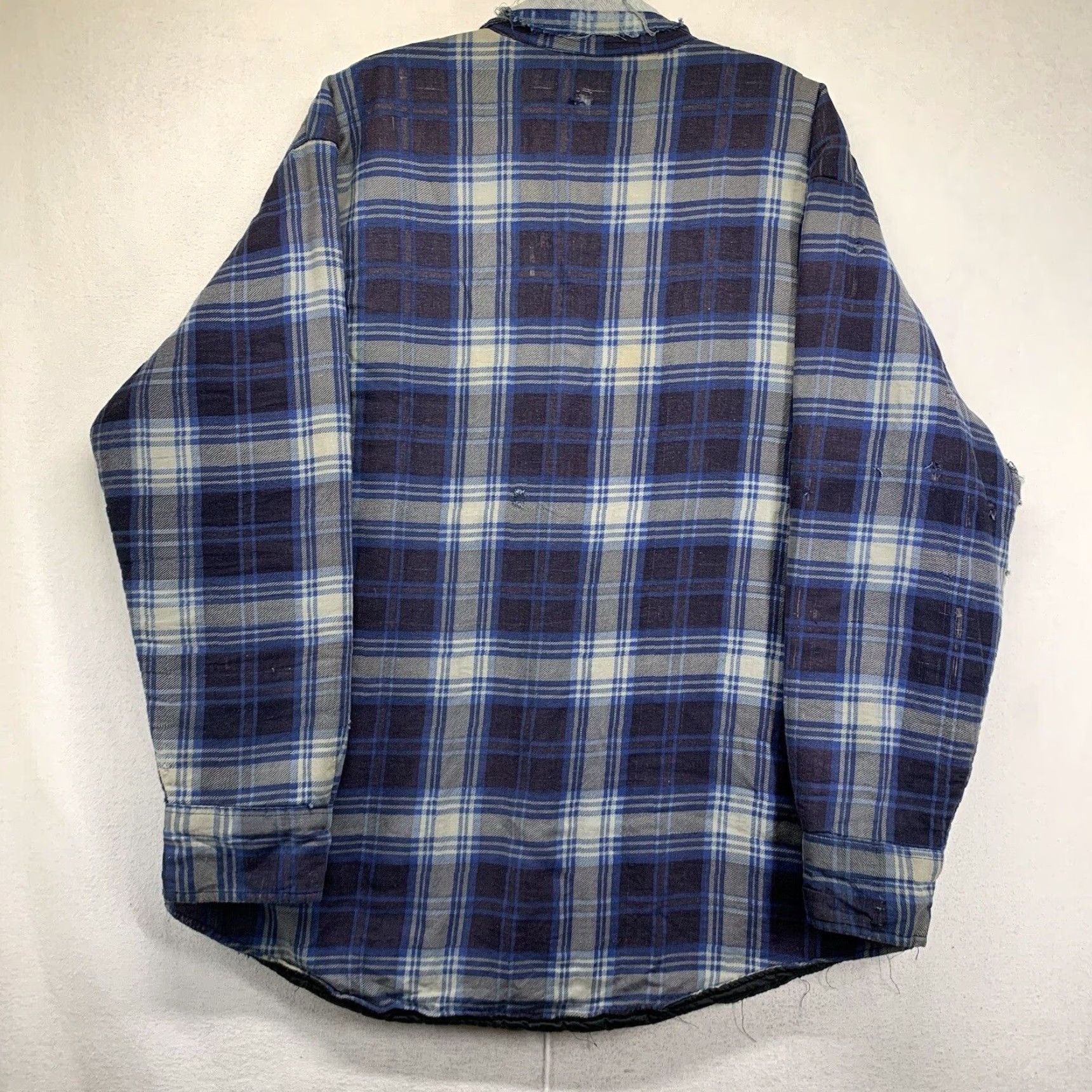 Vintage VINTAGE Sports Afield Quilted Plaid Jacket Large Blue Flannel Grunge Mens Size US L / EU 52-54 / 3 - 3 Thumbnail