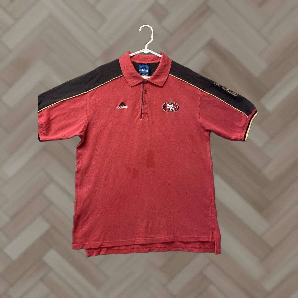 Adidas VINTAGE Adidas Polo Shirt Men XL Red San Francisco University 90s Short Sleeve Cotton Polo Shirt Size US XL / EU 56 / 4 - 1 Thumbnail