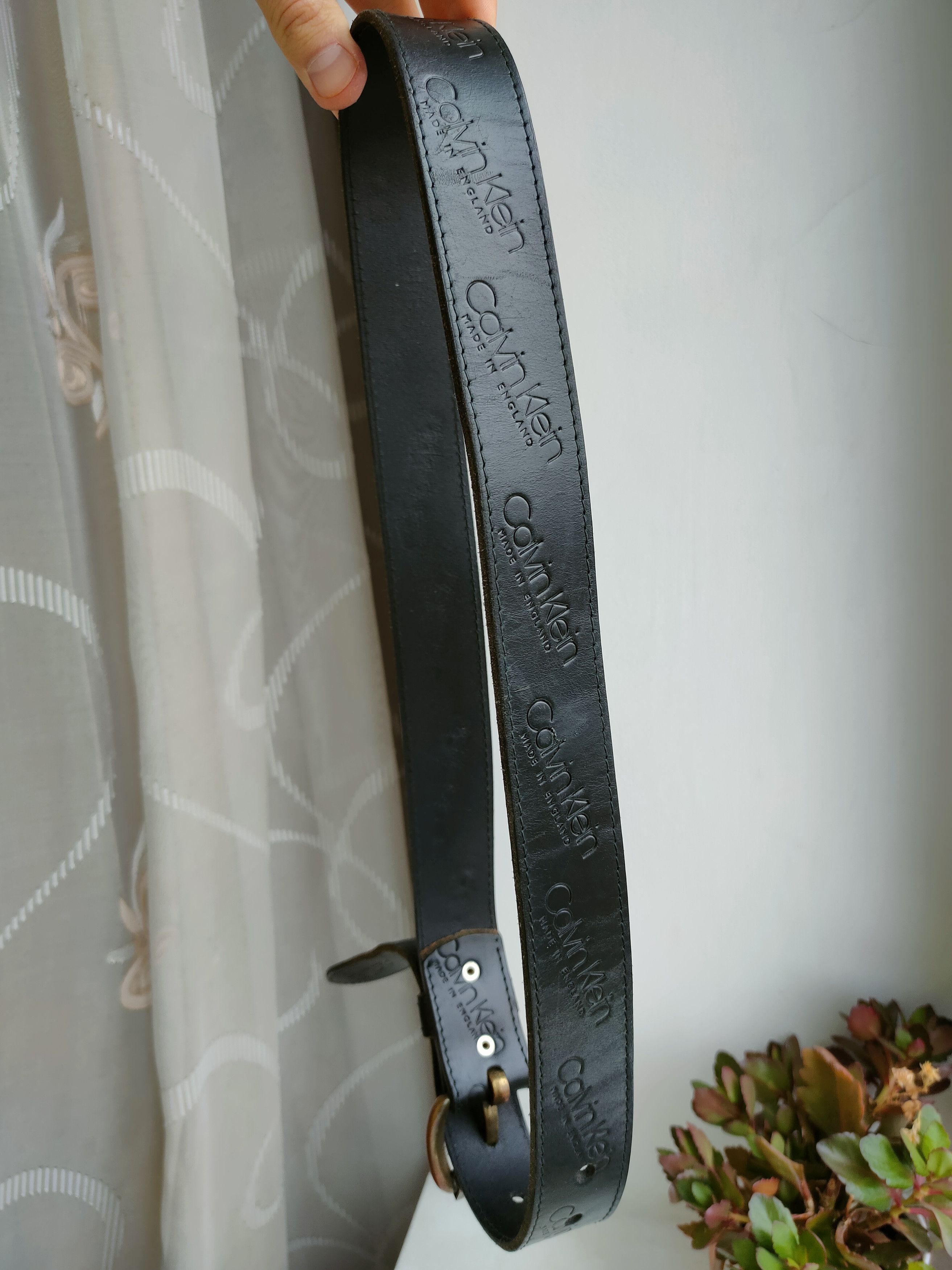 Calvin Klein Vintage Calvin Klein Leather Belt Vintage Made in England Size ONE SIZE - 8 Thumbnail