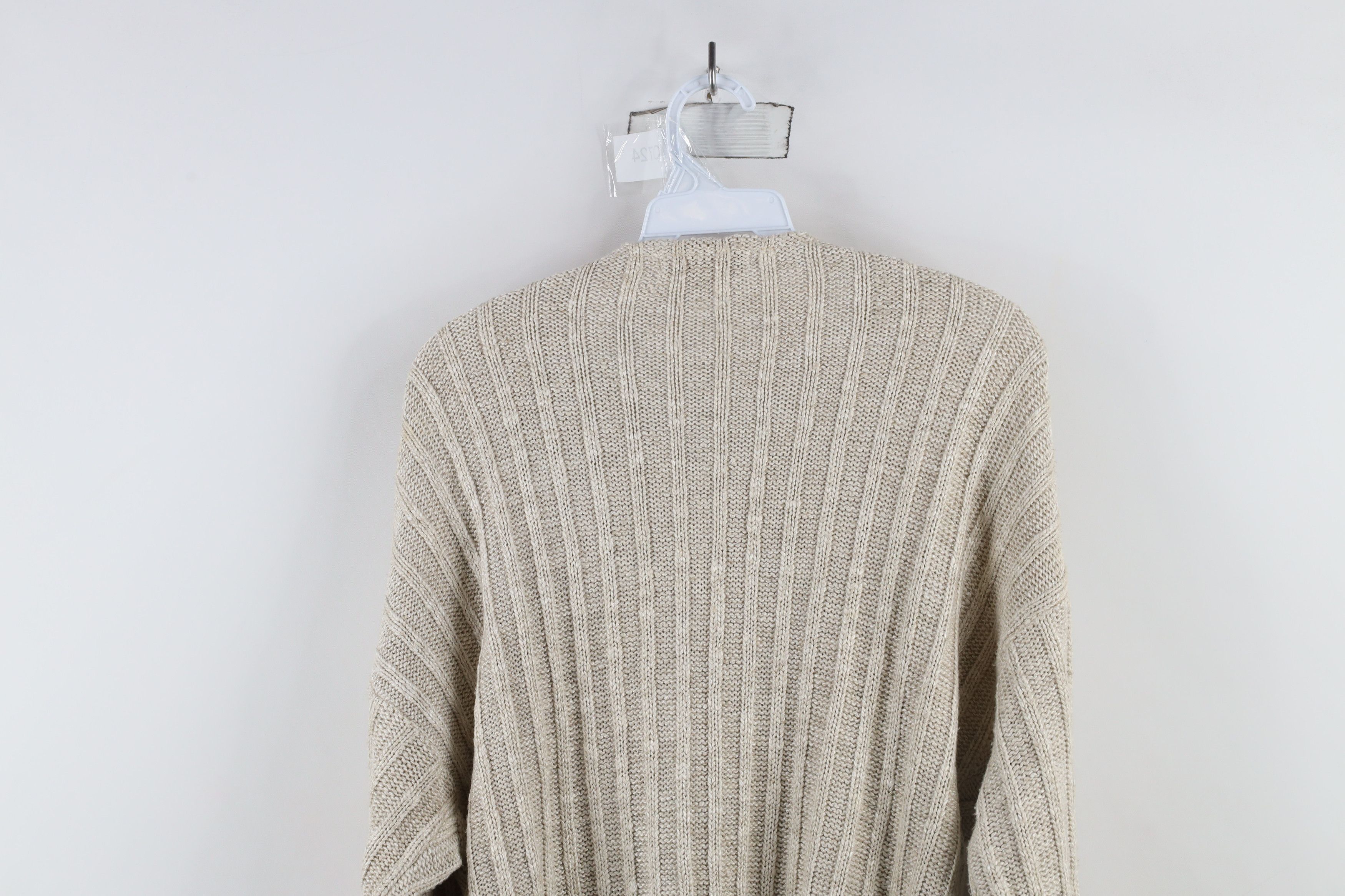 Vintage Vintage 90s Streetwear Ribbed Knit Sweater Oatmeal Brown USA Size S / US 4 / IT 40 - 8 Thumbnail
