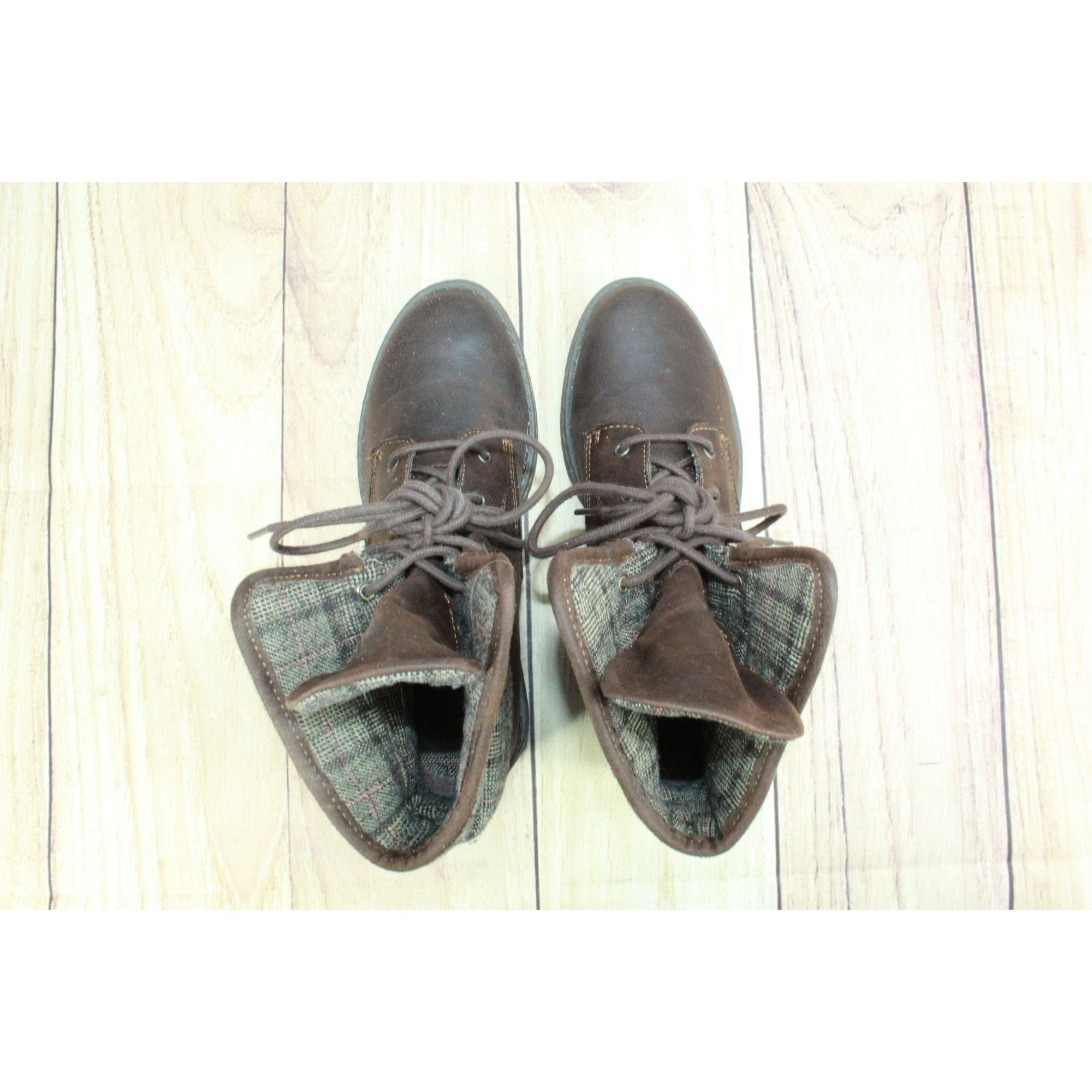 Born BOC by Born Leather Plaid Lined Foldable Ankle Boots Size US 7 / IT 37 - 7 Thumbnail