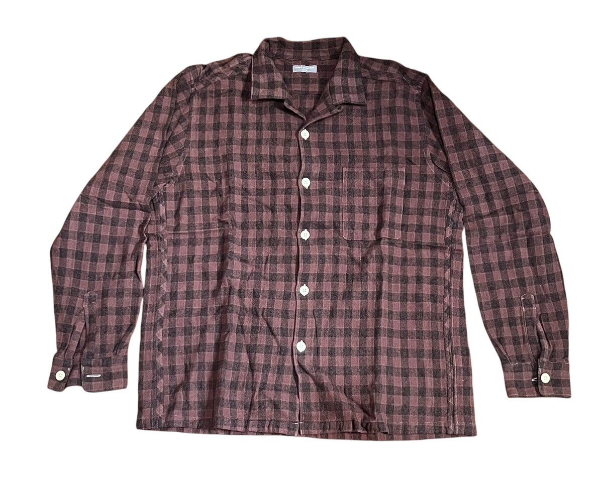 Cdg homme AD2000 open collar wool blend flannel shirt