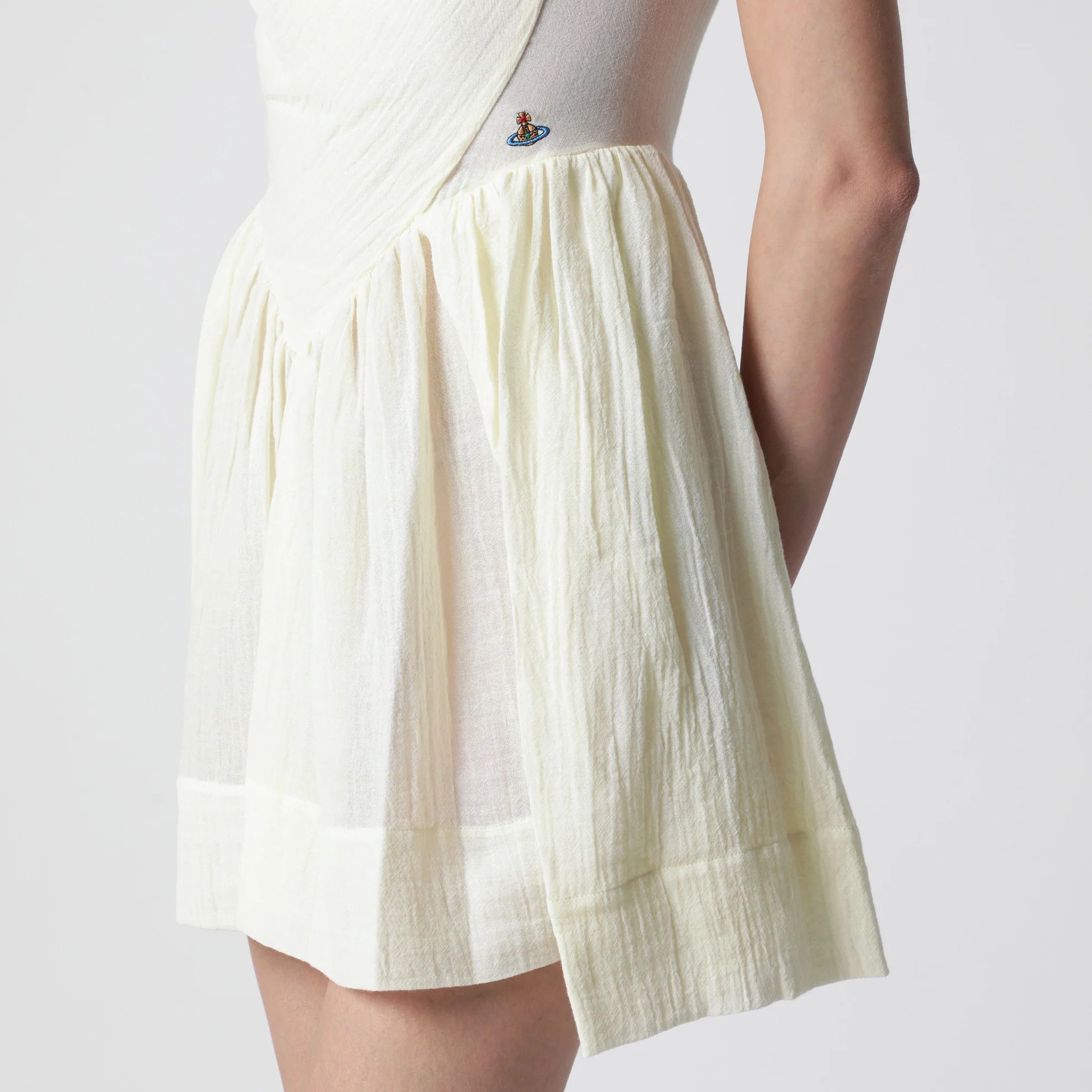 Vivienne Westwood o1d2blof0526 Sunday Cotton Mini Dress in Beige Size S / US 4 / IT 40 - 4 Thumbnail