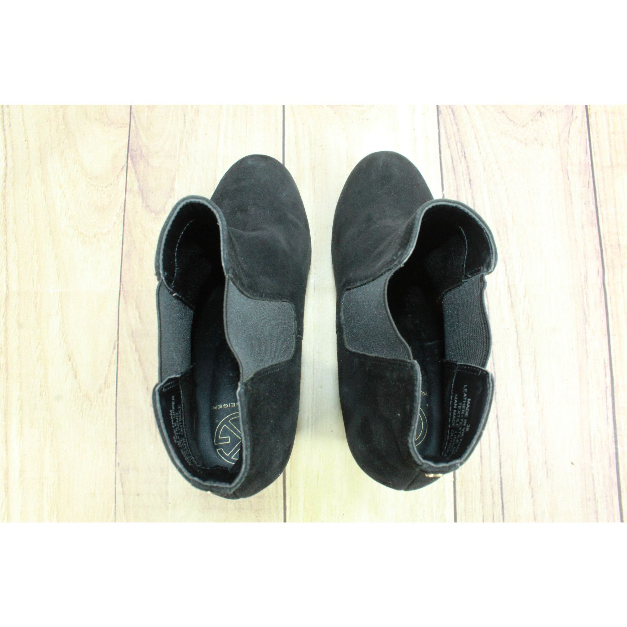 Kurt Geiger Kurt Geiger Black Suede Chelsea Platform Heel Boots Size US 7.5 / IT 37.5 - 7 Thumbnail