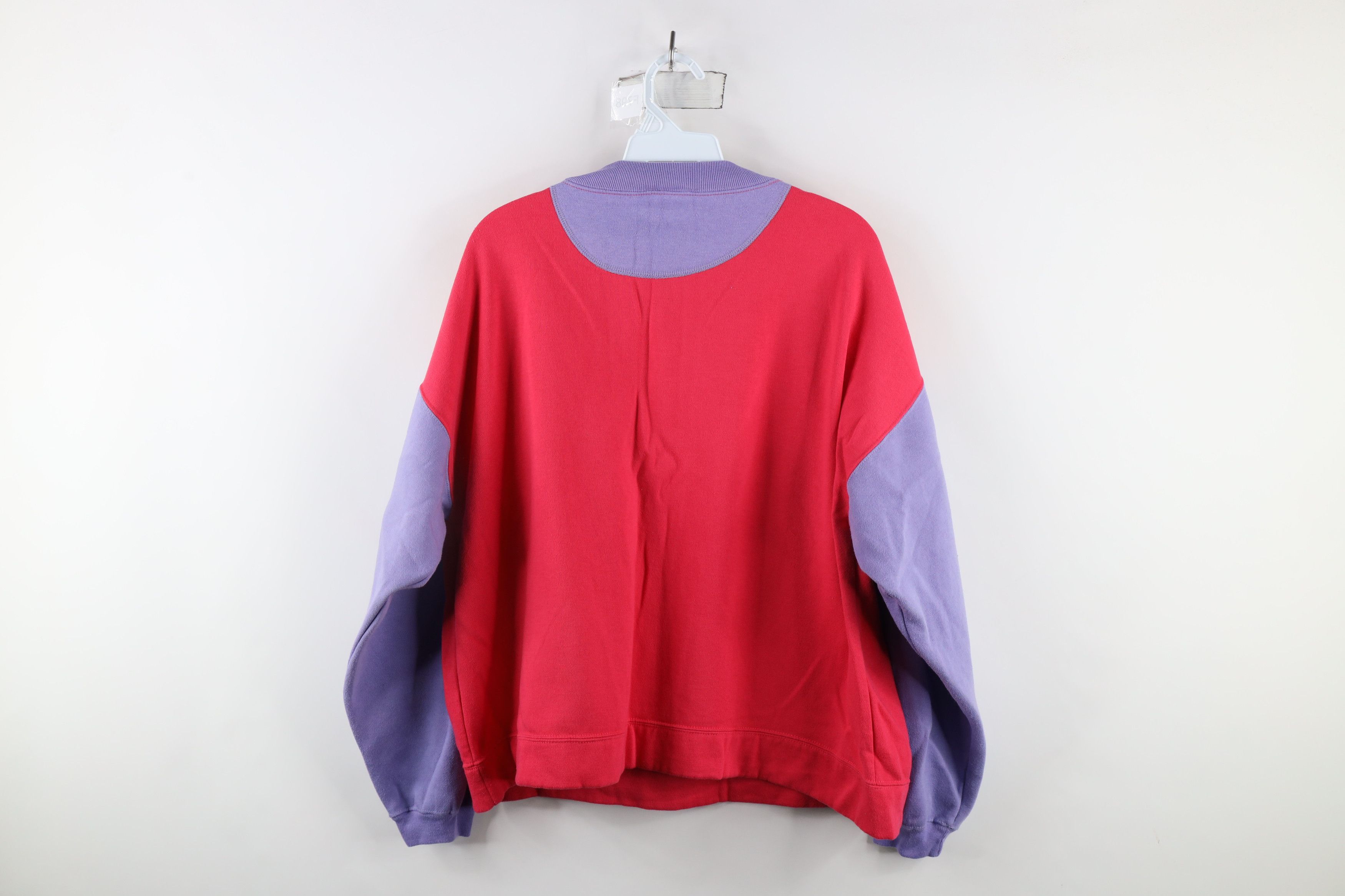 Converse × Vintage Vintage 80s 90s Converse Block Crewneck Sweatshirt Pink Size XL / US 12-14 / IT 48-50 - 7 Thumbnail